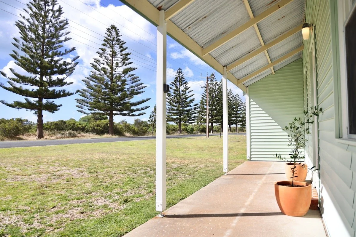 Esplanade views from porch. Walk down sandy path to Pinks Beach
