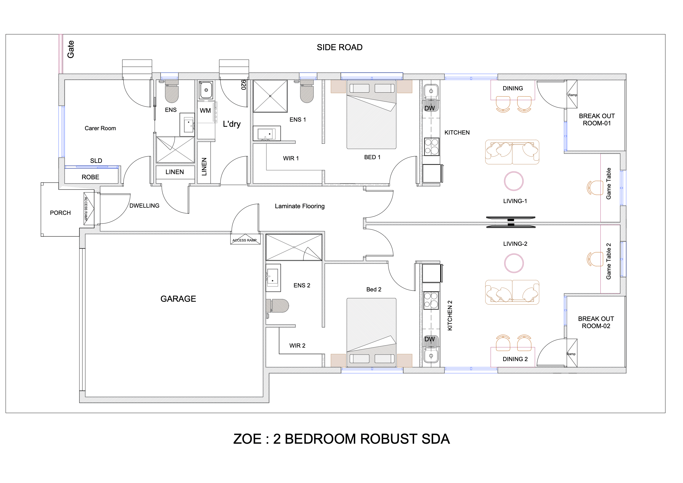 Two fully self-contained zones with private entries