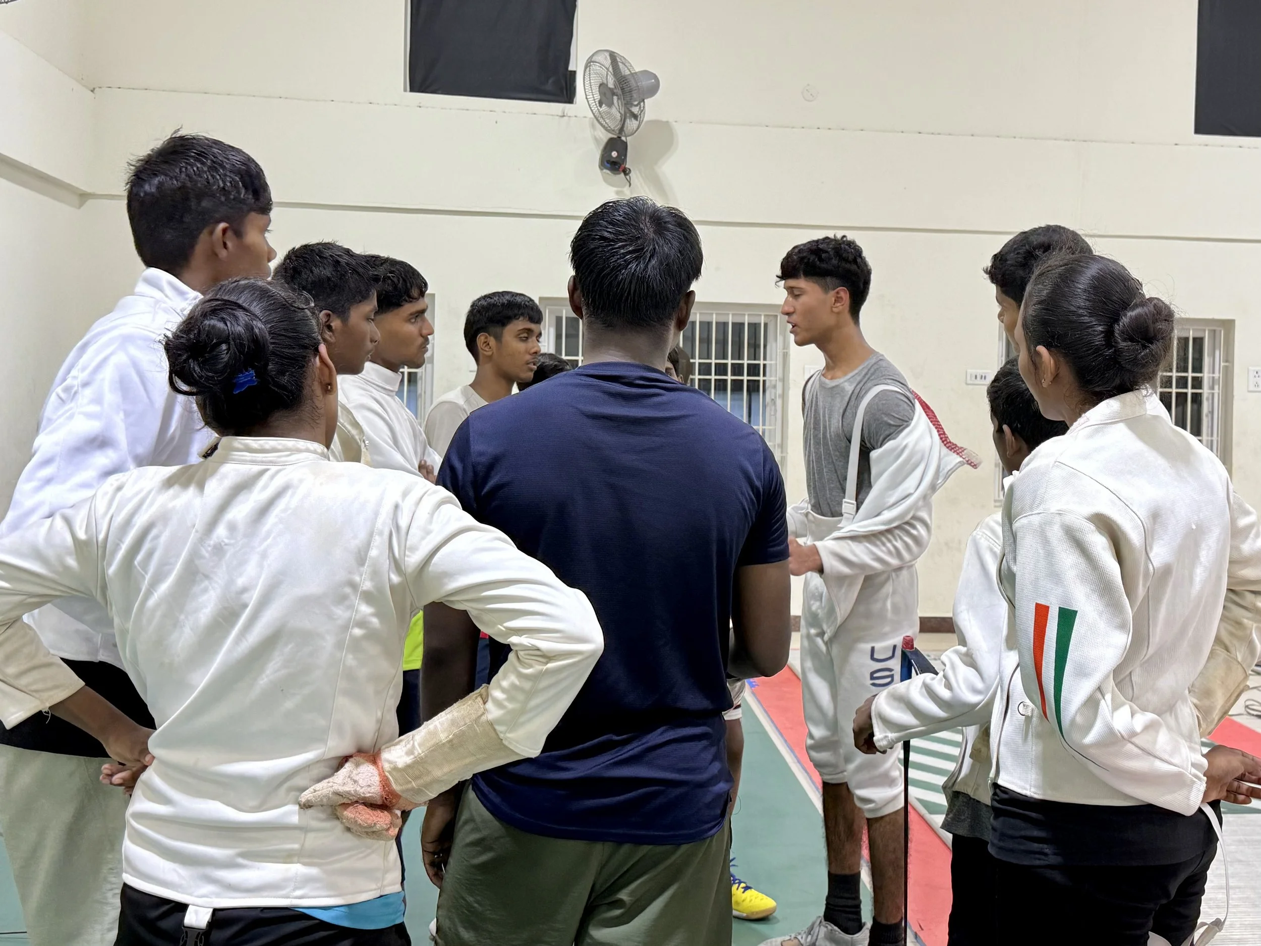 Lessons with the Tamil Nadu Saber Fencers, Chennai, India, August, 2025