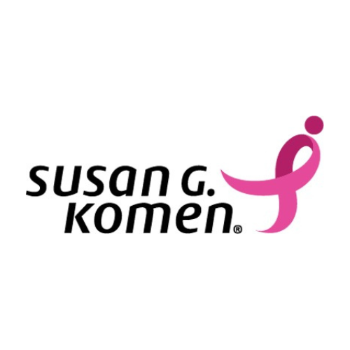 Susan G. Komen logo with text and pink ribbon symbol