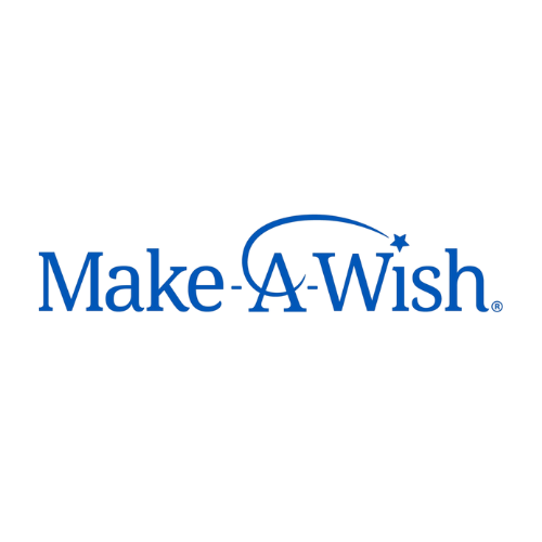 Make-A-Wish logo with the text 'Make-A-Wish' in blue and a shooting star over the letter 'A' on a white background.