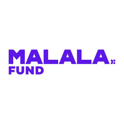 The logo of Malala Fund in purple text on a white background, with "MALALA" in large bold letters and "FUND" underneath in smaller font.