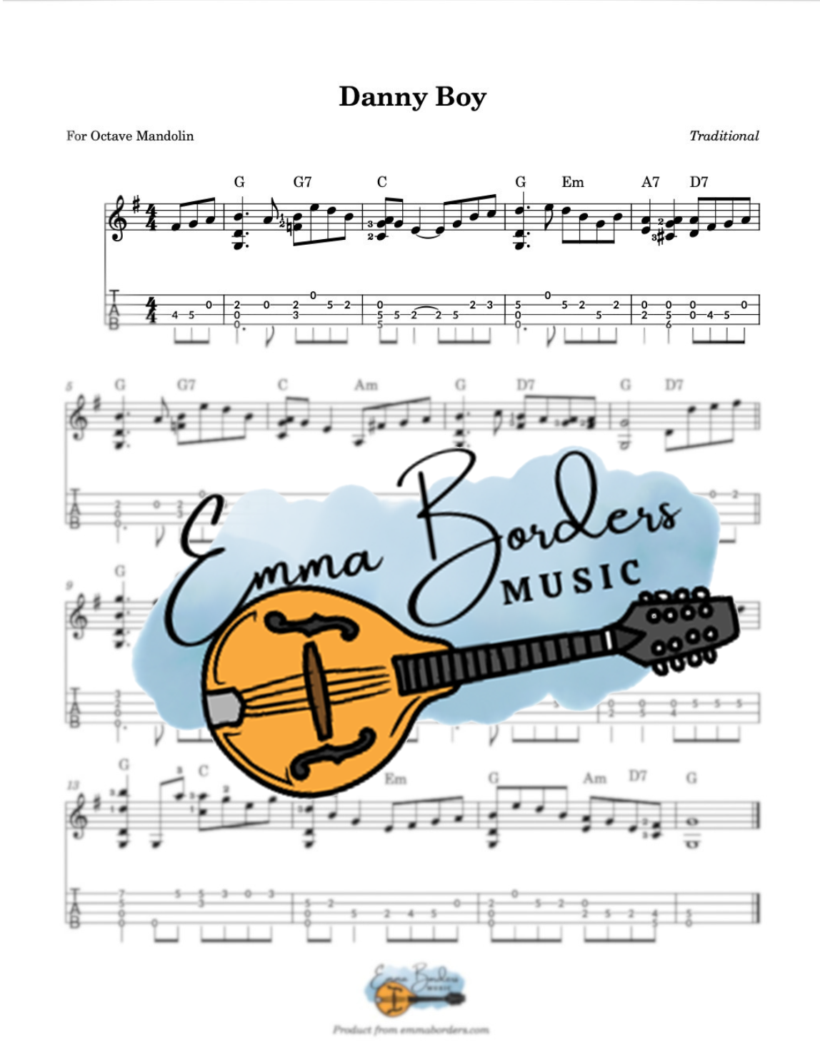 Danny Boy for Octave Mandolin.png