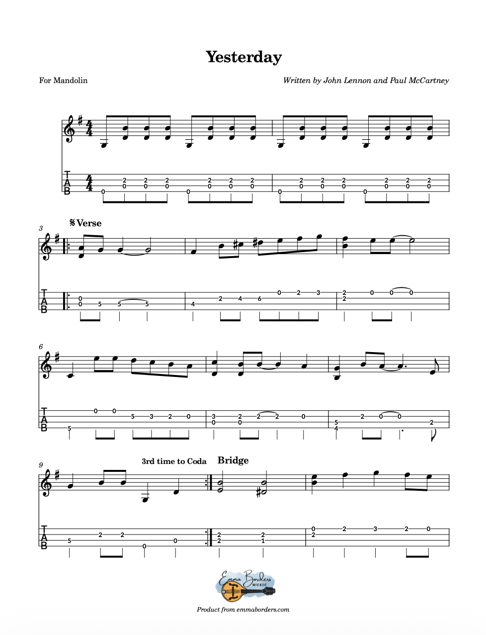 Yesterday by the Beatles