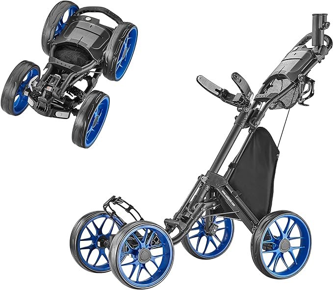 CaddyTek 4 Wheel Golf Push Cart