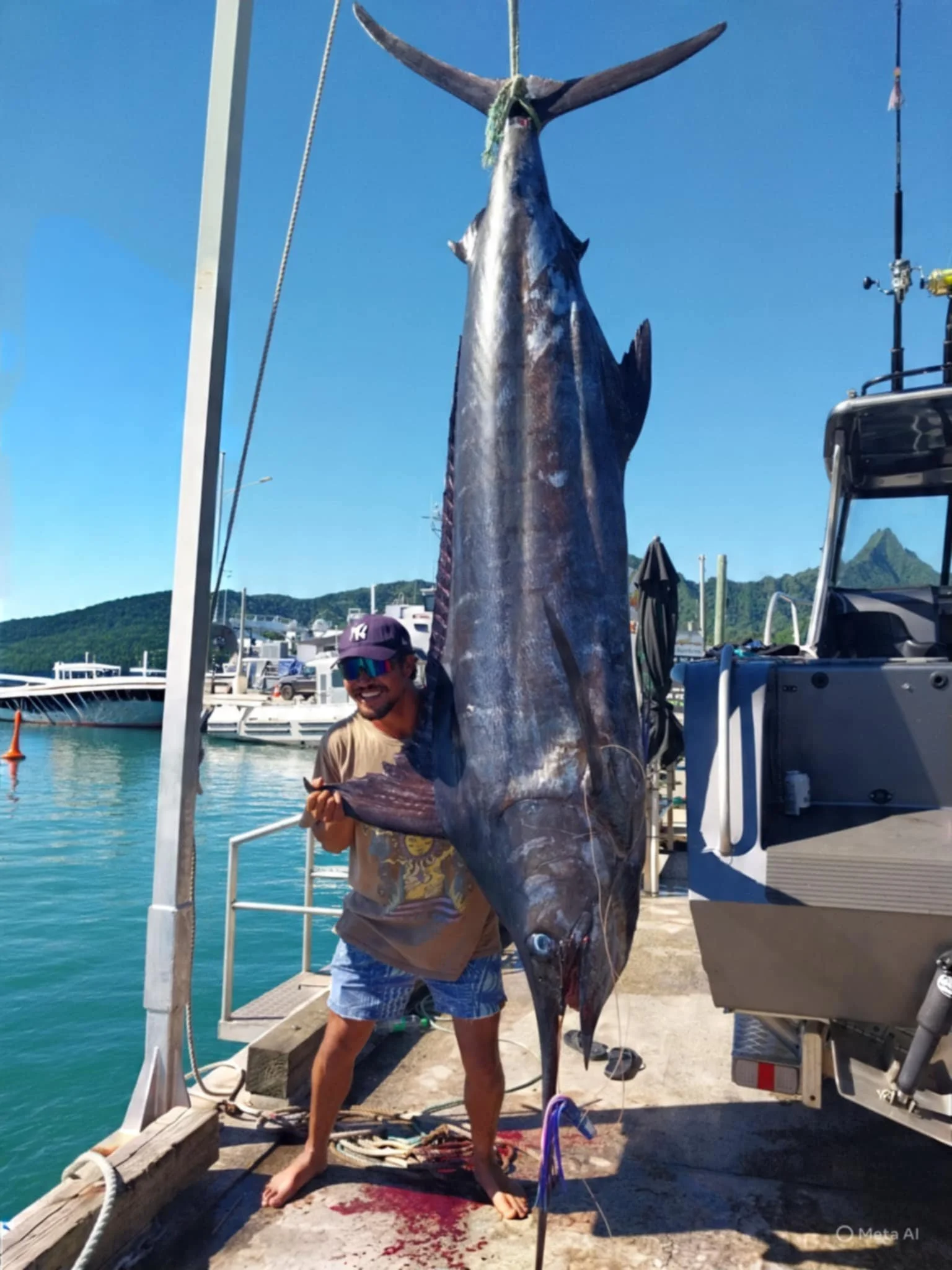 Captain Tem with his 200kg Marlin