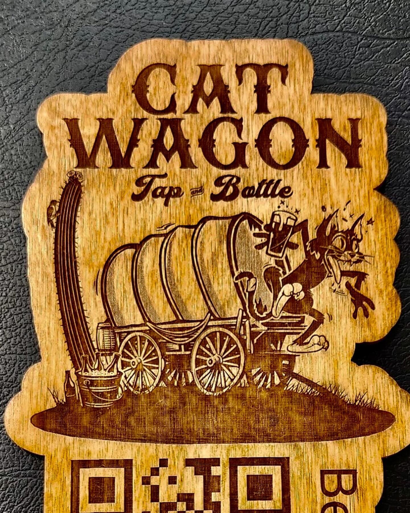 Did someone say beer? Custom table top and bar top QR codes. Can add wifi and other information on the back as well #catwagon #laserengraving