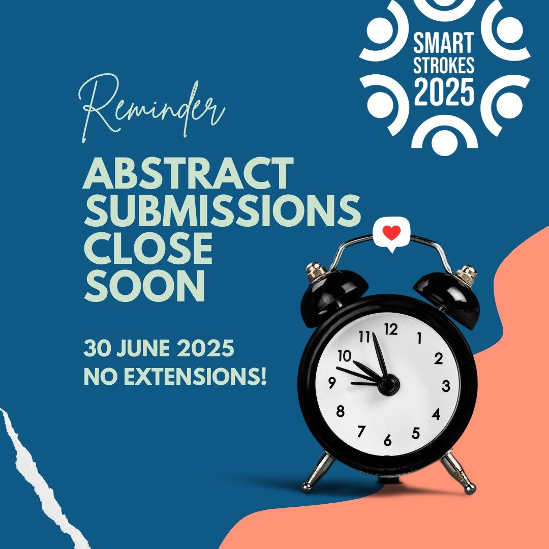 Don't forget to submit your abstract before time runs out! 

🔬 Submit your abstract by 30 June 2025 to showcase your research, innovation, or clinical insight at Smart Strokes 2025.

Don't miss your chance to present among experts and peers shaping 