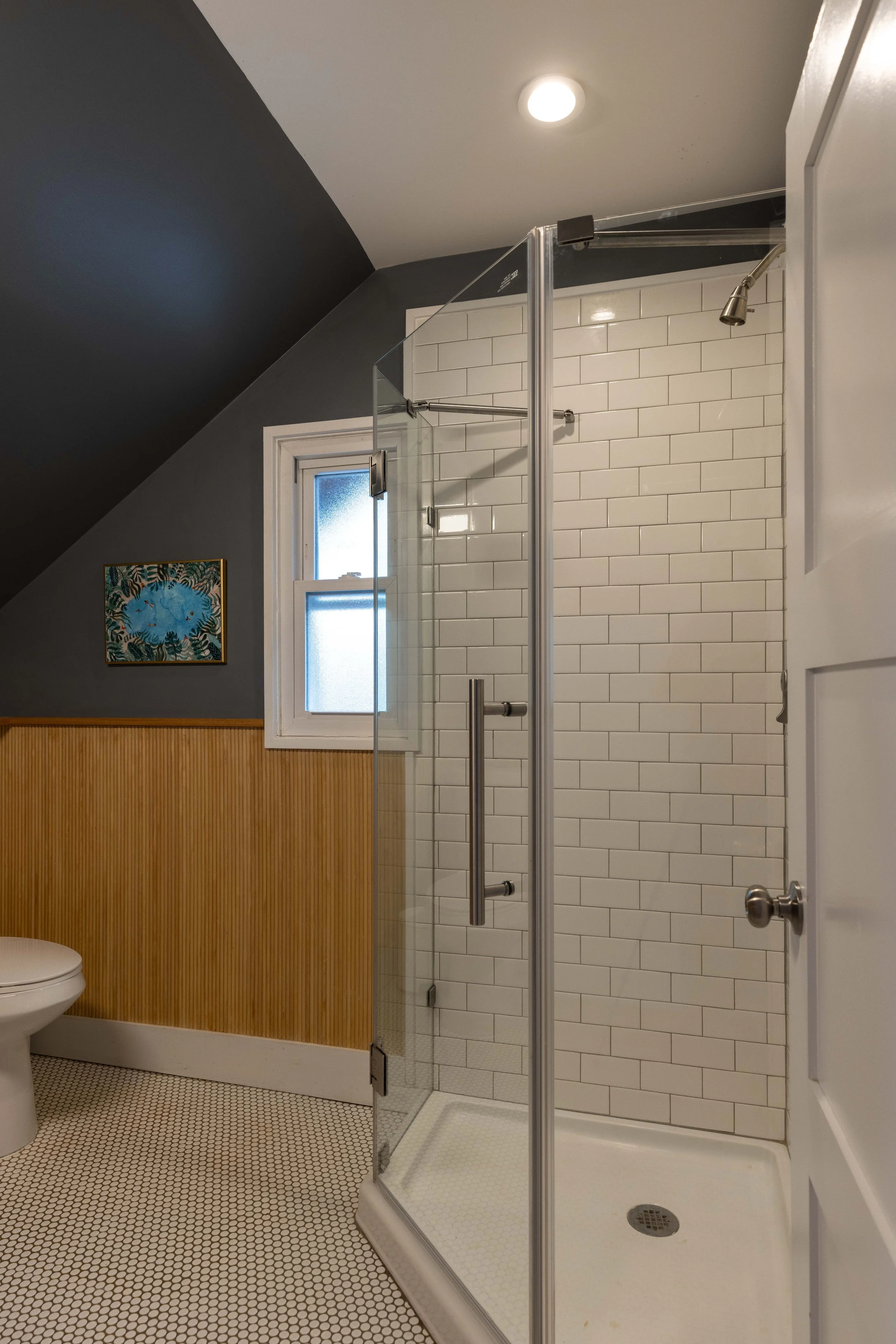 Renovated, fully functional bathroom — Charlottesville City rental.