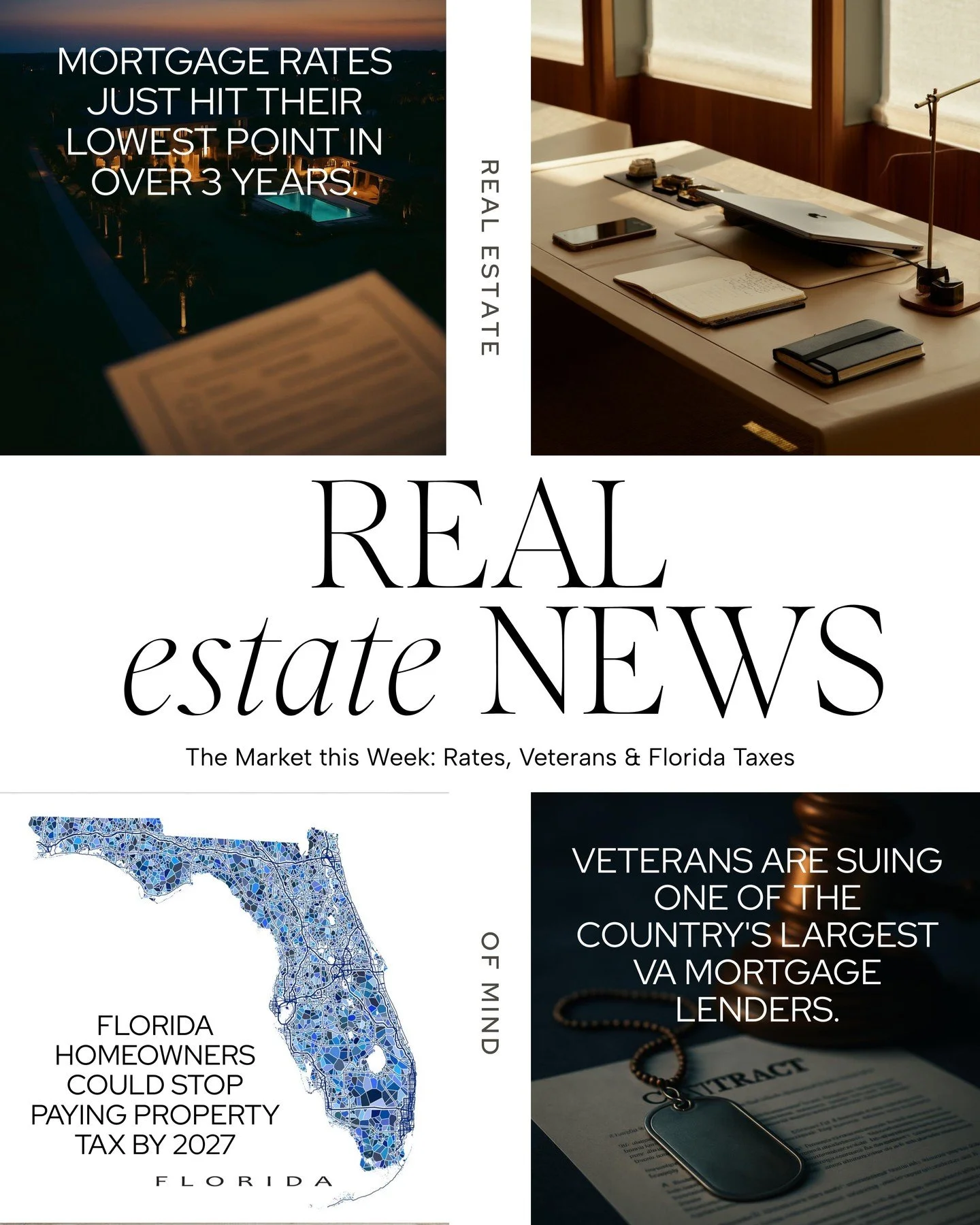 What shifted in real estate this week.
Mortgage rates reached their lowest point in over three years. Florida moved closer to eliminating homestead property taxes entirely. And a federal lawsuit against one of the country's largest VA lenders is rais