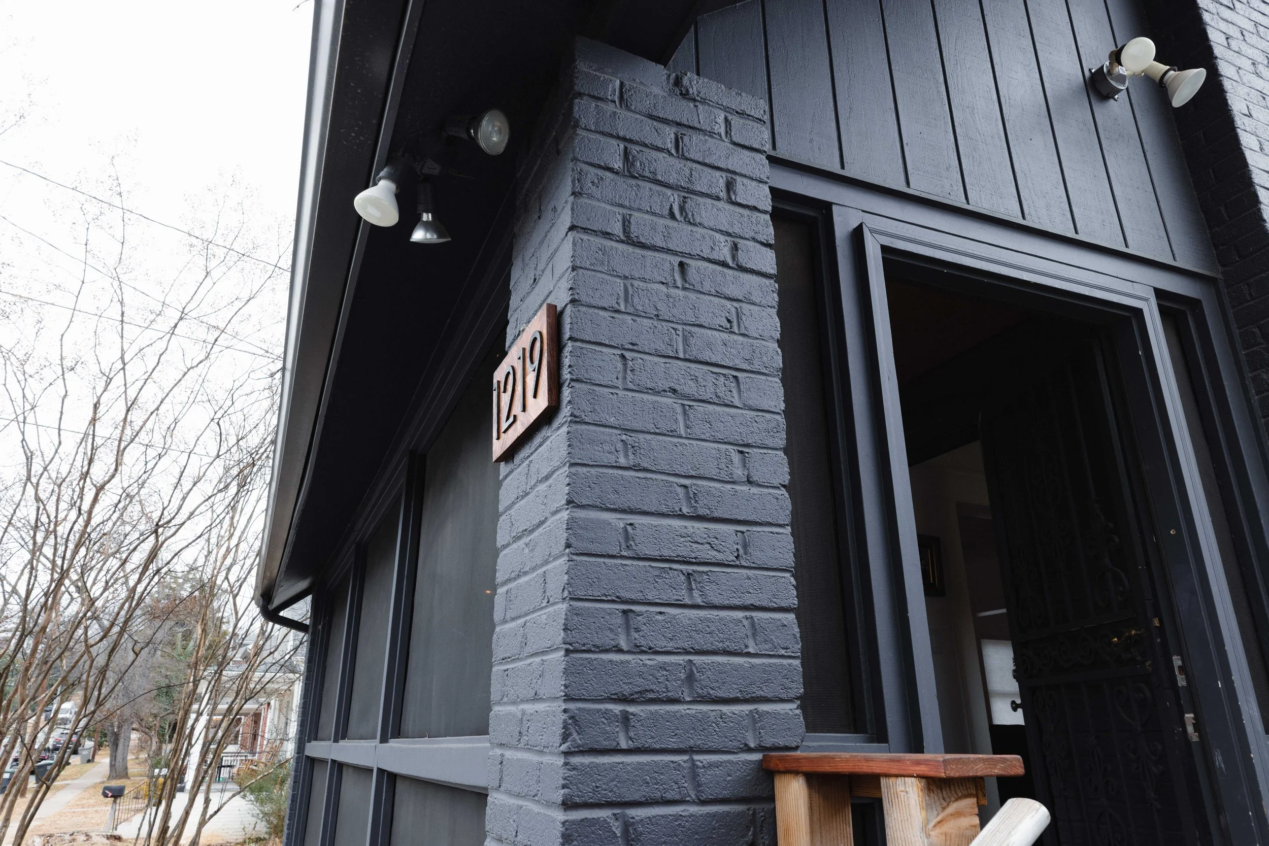 Front porch at 1219 Gordon Ave — minutes from UVA and UVA Medical Center.