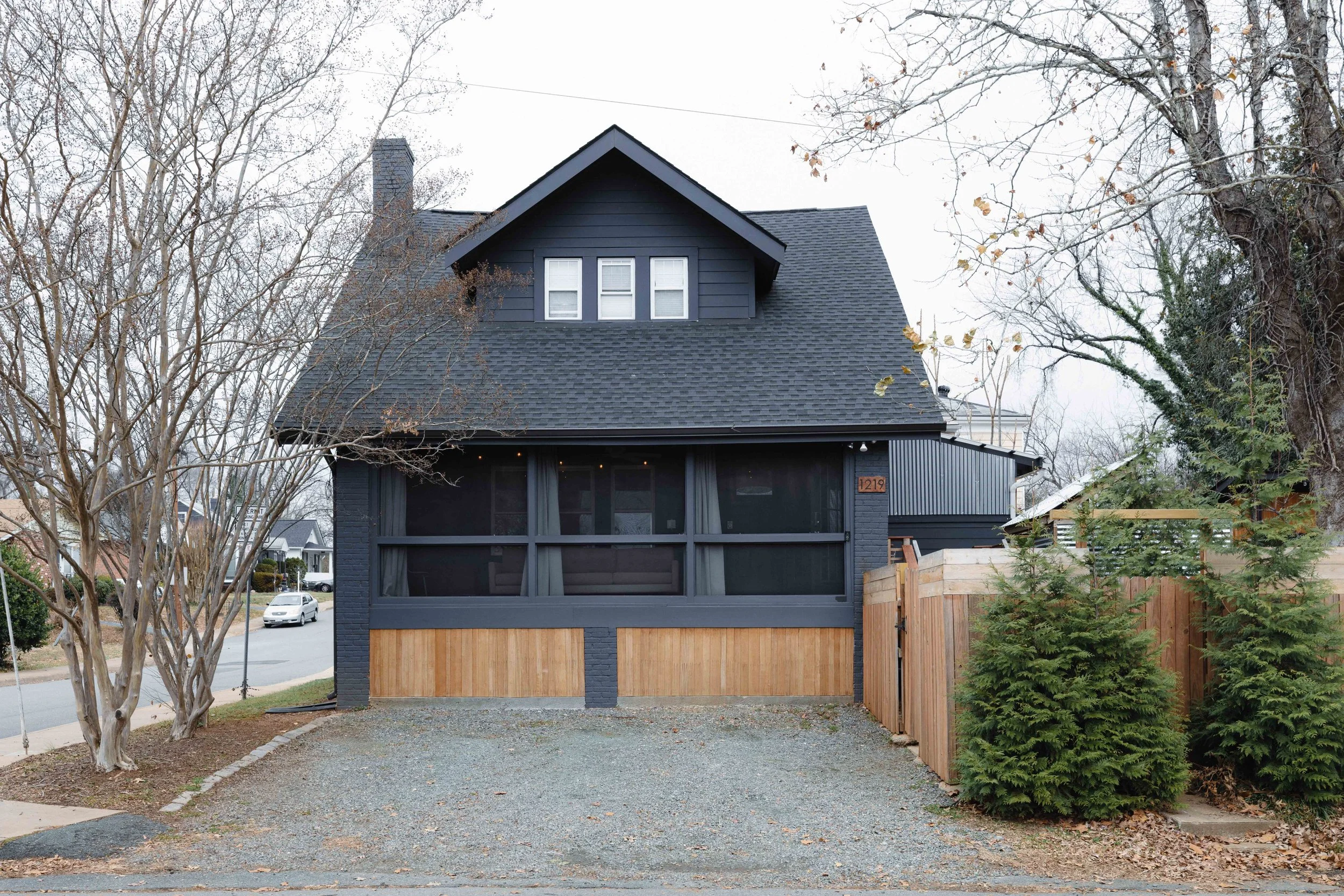 1219 Gordon Ave rental in Charlottesville City — exterior front view (furnished city cottage).
Renovated 1925 city cottage for rent — 1219 Gordon Ave, Charlottesville VA.