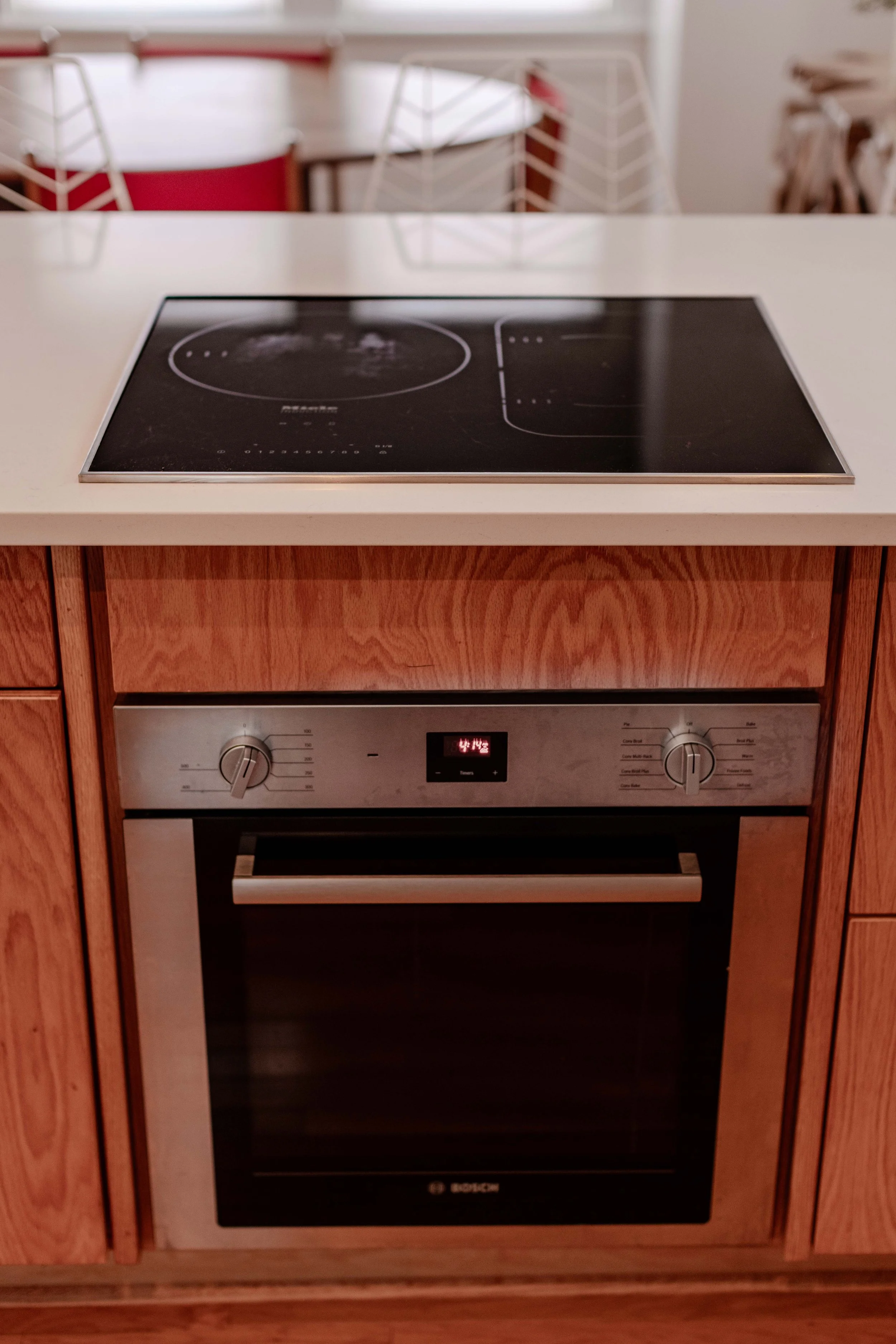 Renovated kitchen with induction cooktop — 1219 Gordon Ave furnished rental.