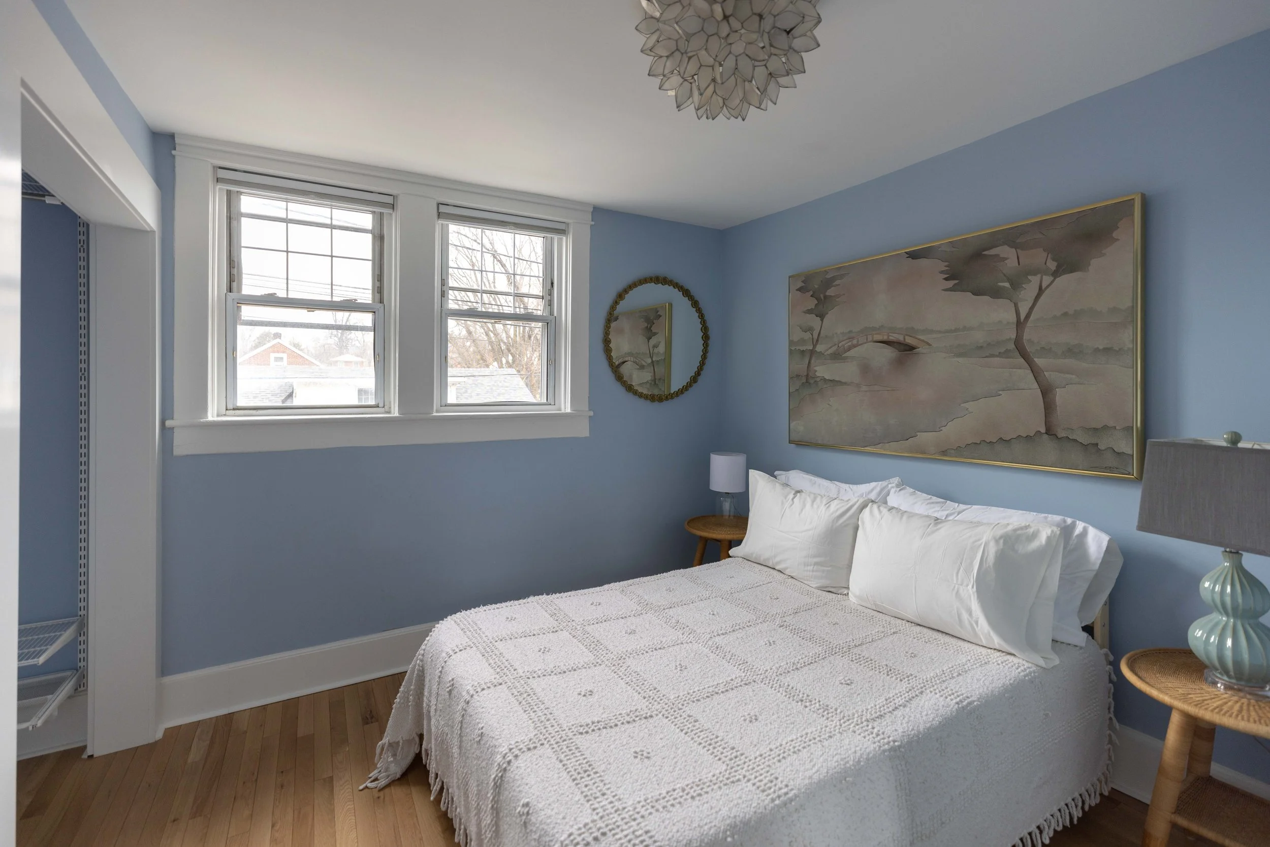 Bedroom 1  at 1219 Gordon Ave — furnished Charlottesville City cottage rental.