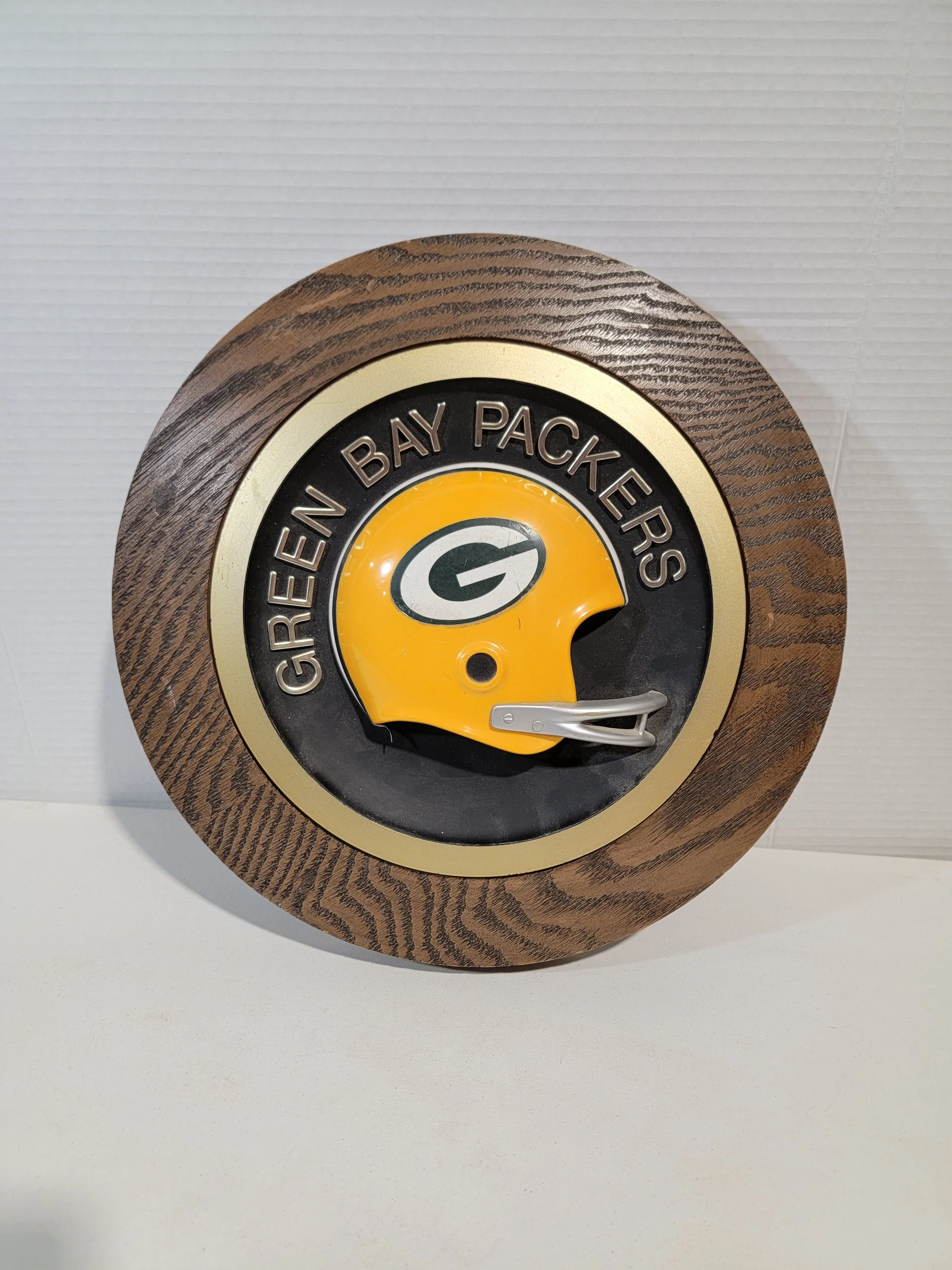 Vintage 1970s Green Bay Packers NFL 3D Helmet Wall Plaque A1