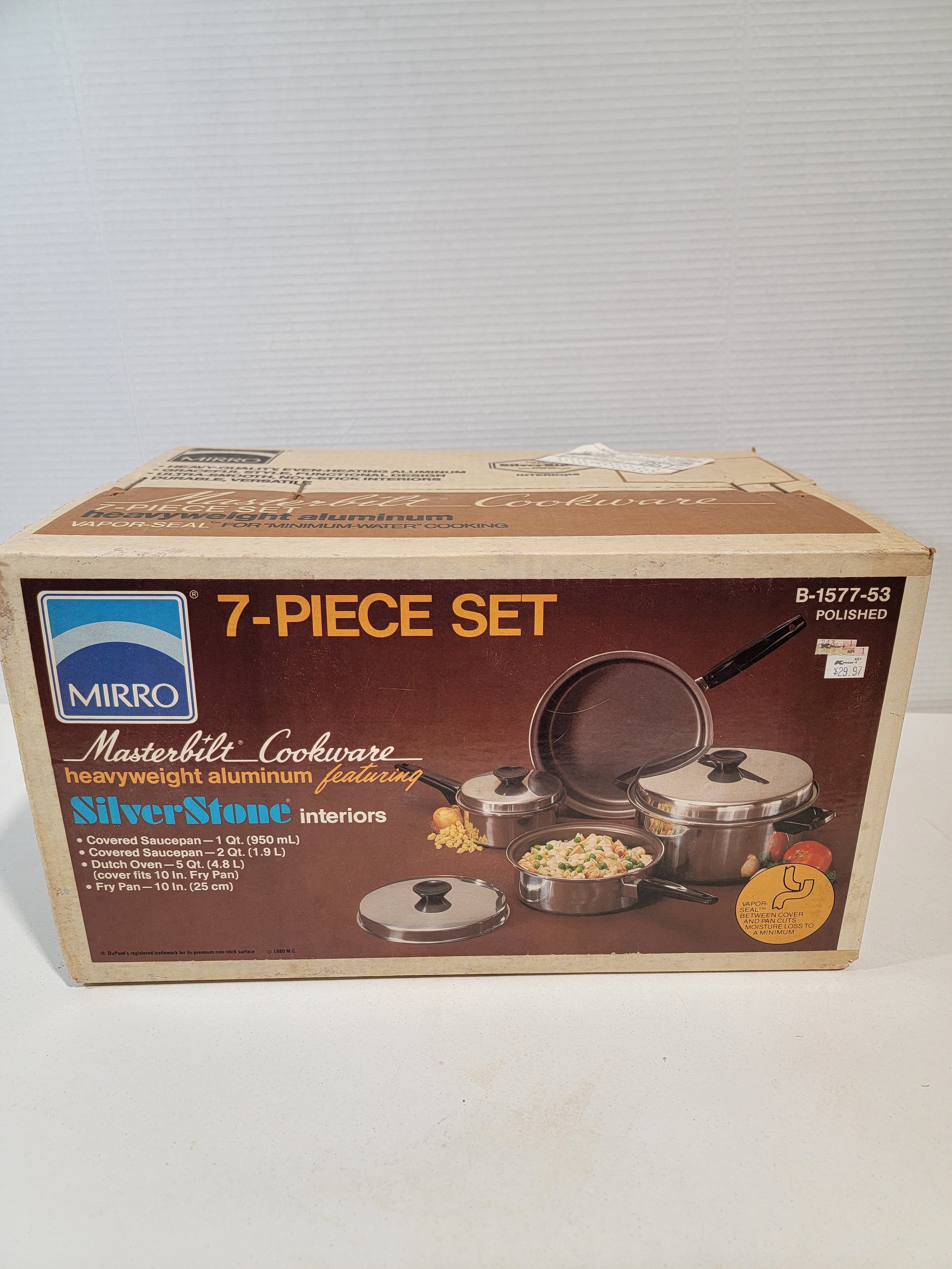 Vintage NOS Mirro Masterbilt 7pc Cookware Set A1