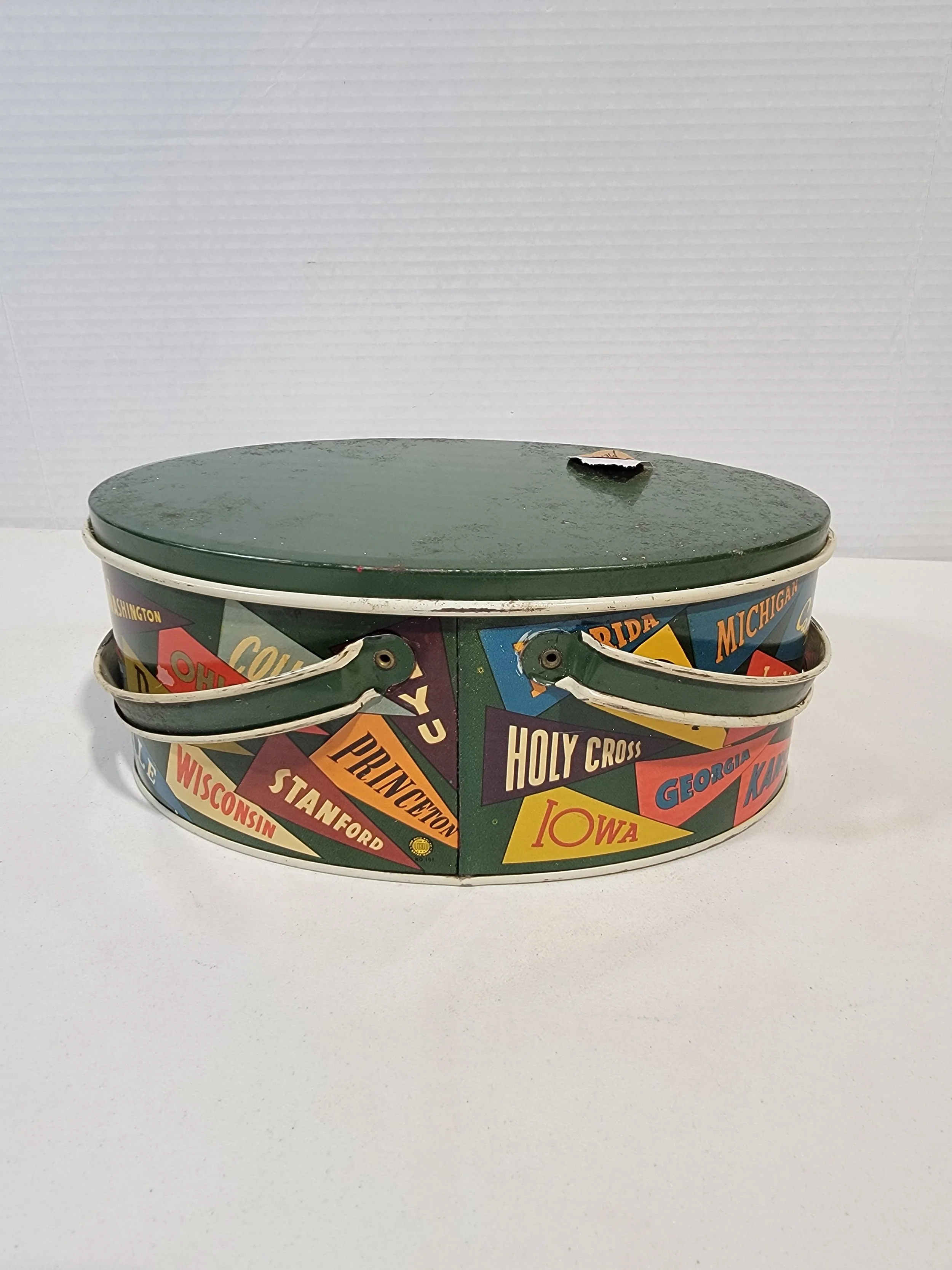 Vintage College Pennant Metal Box A1