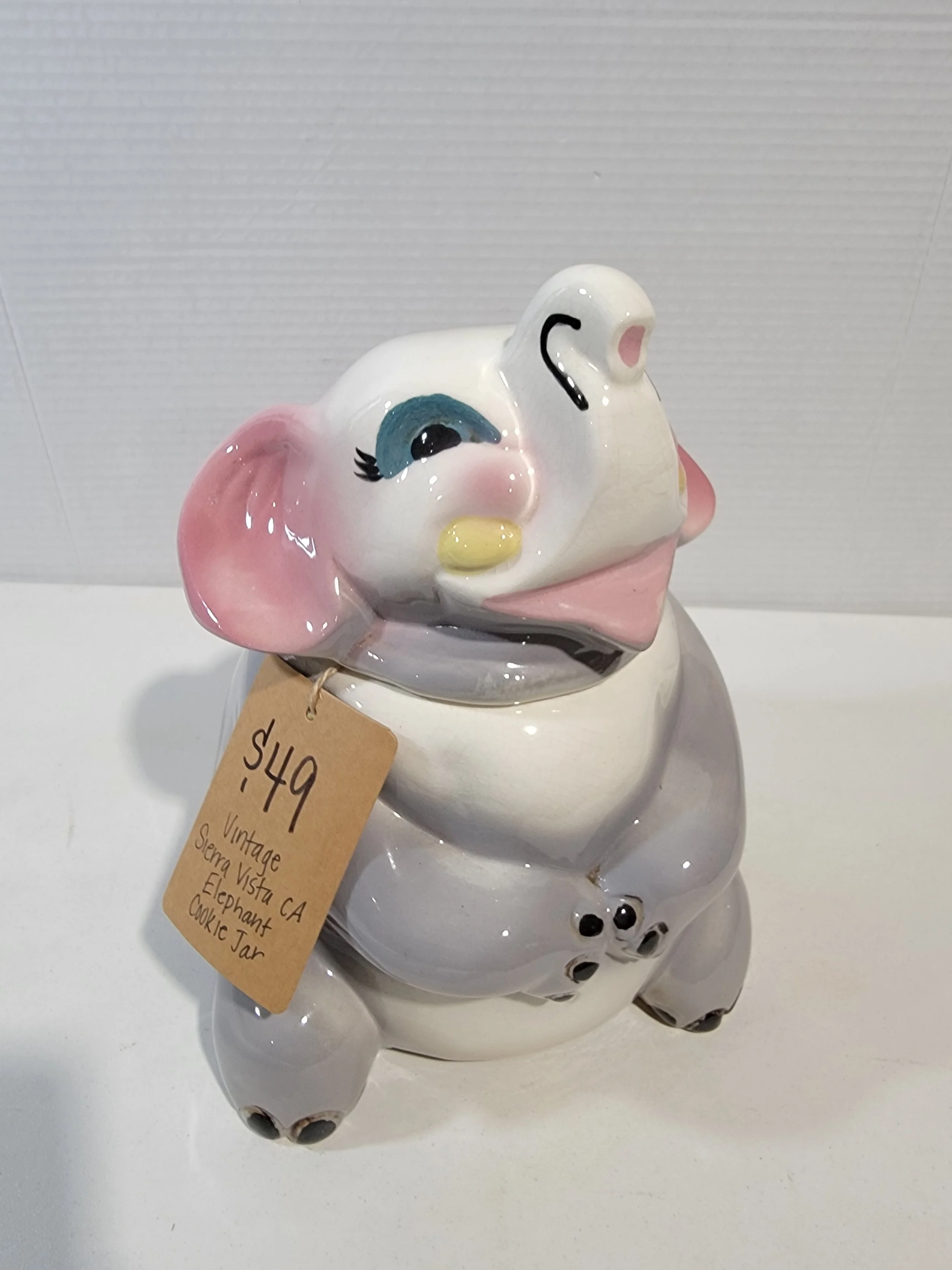 Vintage Sierra Vista CA Elephant Cookie Jar A2
