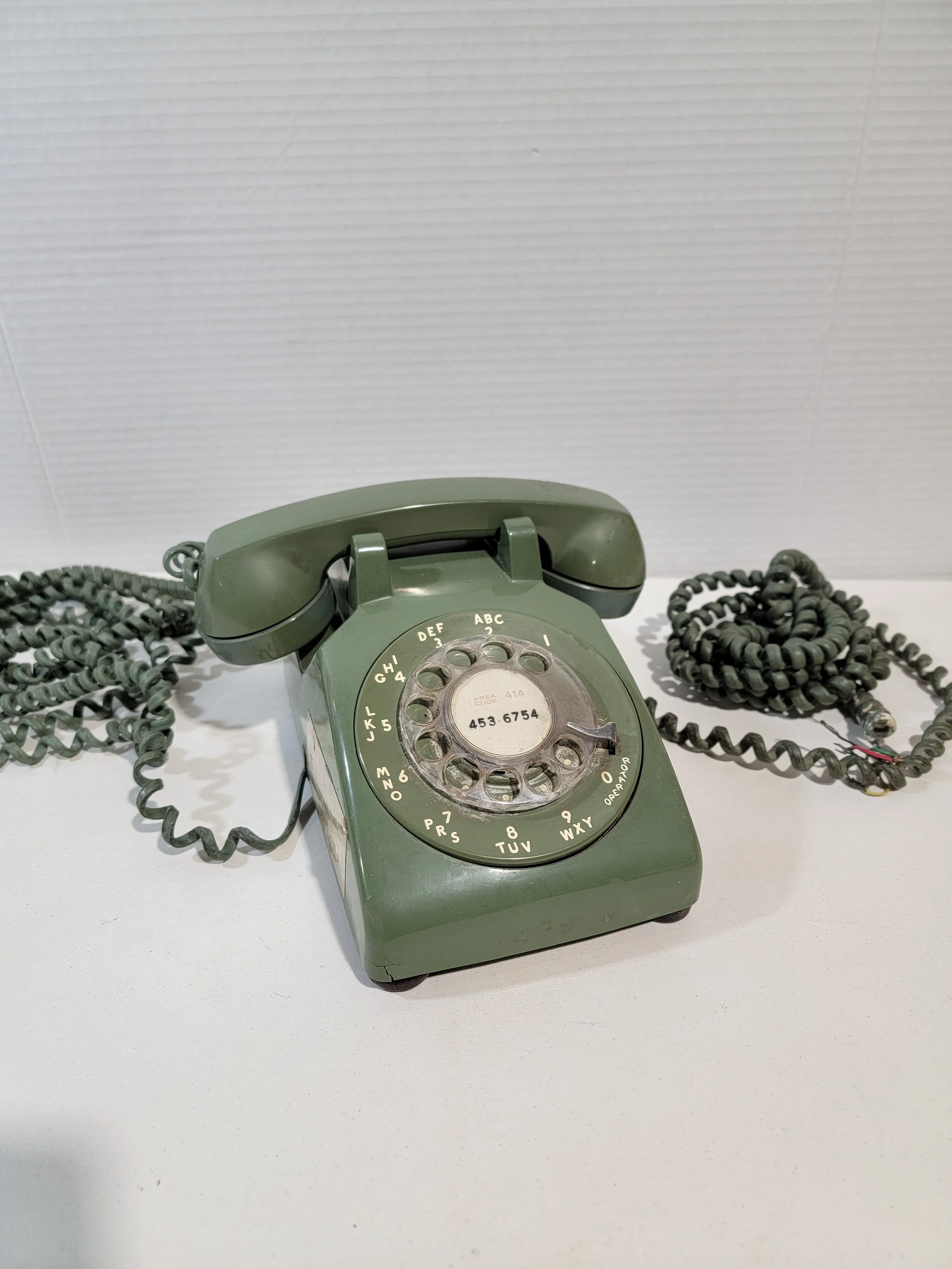 Vintage Western Electric Model 500 Avocado Green Rotary Phone A2