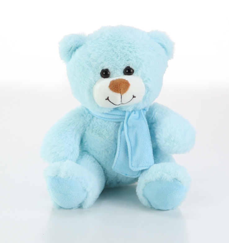Baby Blue Teddy with Scarf 24cm