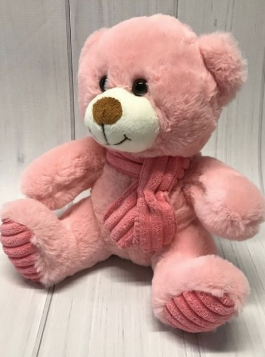 Baby Pink Bear with Scarf 24cm