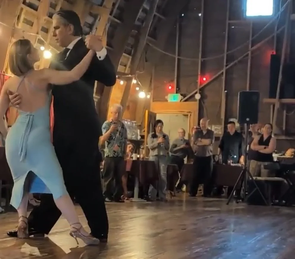 Performing with Gabriel Magni at the Tango Barn 2025