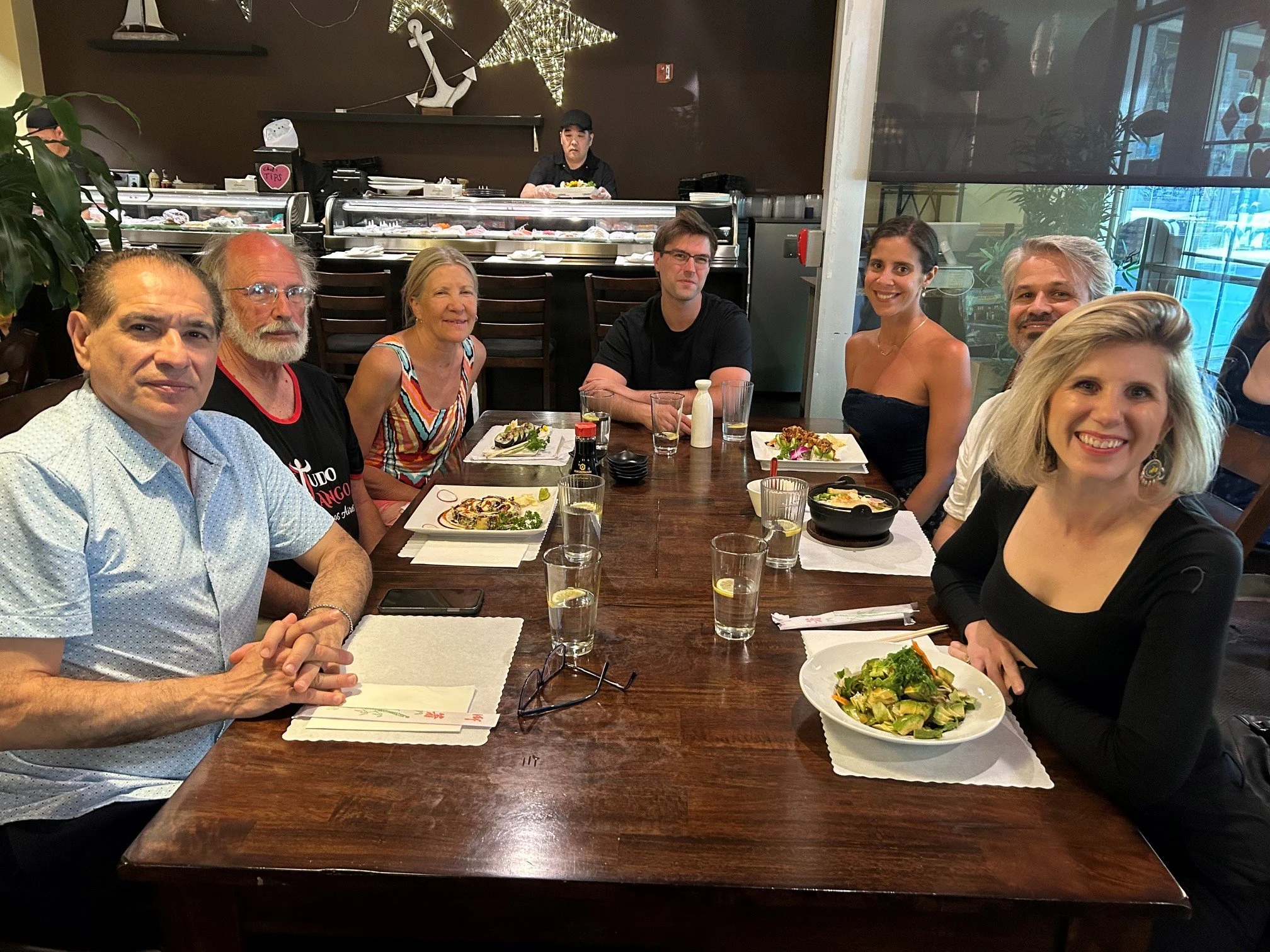 Dinner with Aldo Romero and students in Olympia, June 2026