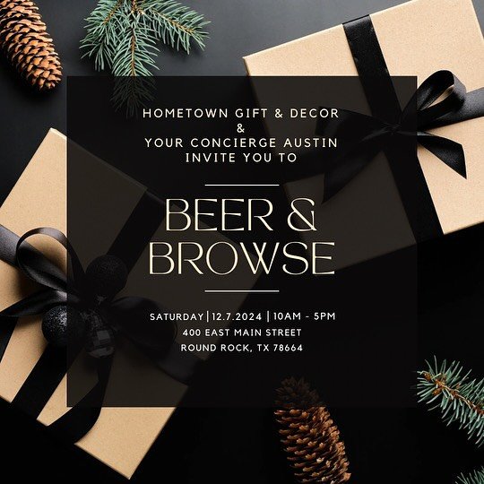 I&rsquo;m thrilled to announce that Your Concierge Austin will be partnering with Hometown Gift &amp; Decor @hometowngiftanddecor to offer complimentary gift wrapping on 12/7! 

Create your custom wish list in-store from 12/2 to 12/6, then send your 