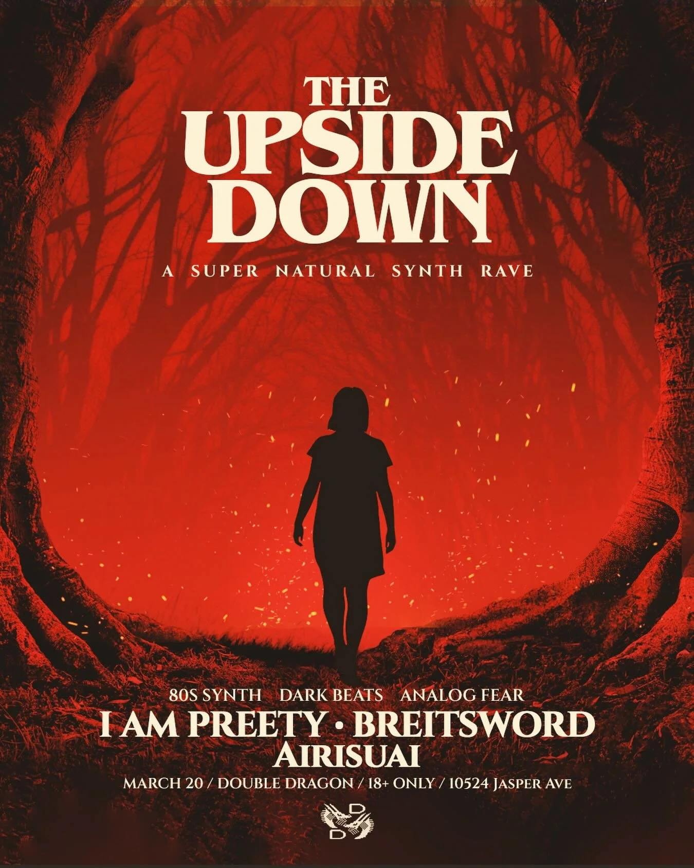 Double Dragon Presents:

The Upside Down: A Supernatural Synth Rave 

Tickets available in bio