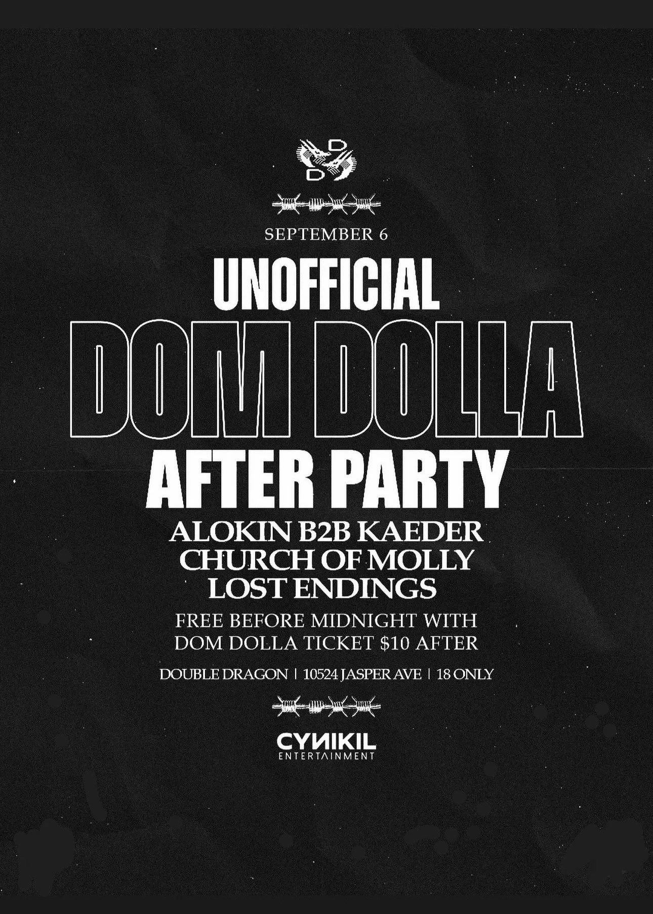 Unofficial Dom dolla after party ft. alokin b2b kaeder, church of molly, lost endings 