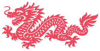 A red dragon with detailed scales and a fierce expression.