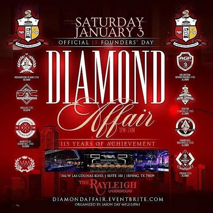 BREAKING NEWS🌍✨ The World&rsquo;s Largest Official @kapsi1911 (FOUNDERS&rsquo; DAY)&diams;️J5 Celebration is LIVE🎬🤚🏾🤚🏾🤚🏾

Early Bird‼️diamondaffair.eventbrite.com

🎩 9th Annual Legendary Diamond&diams;️Affair

Uniting 1,500+ Guests from Acro