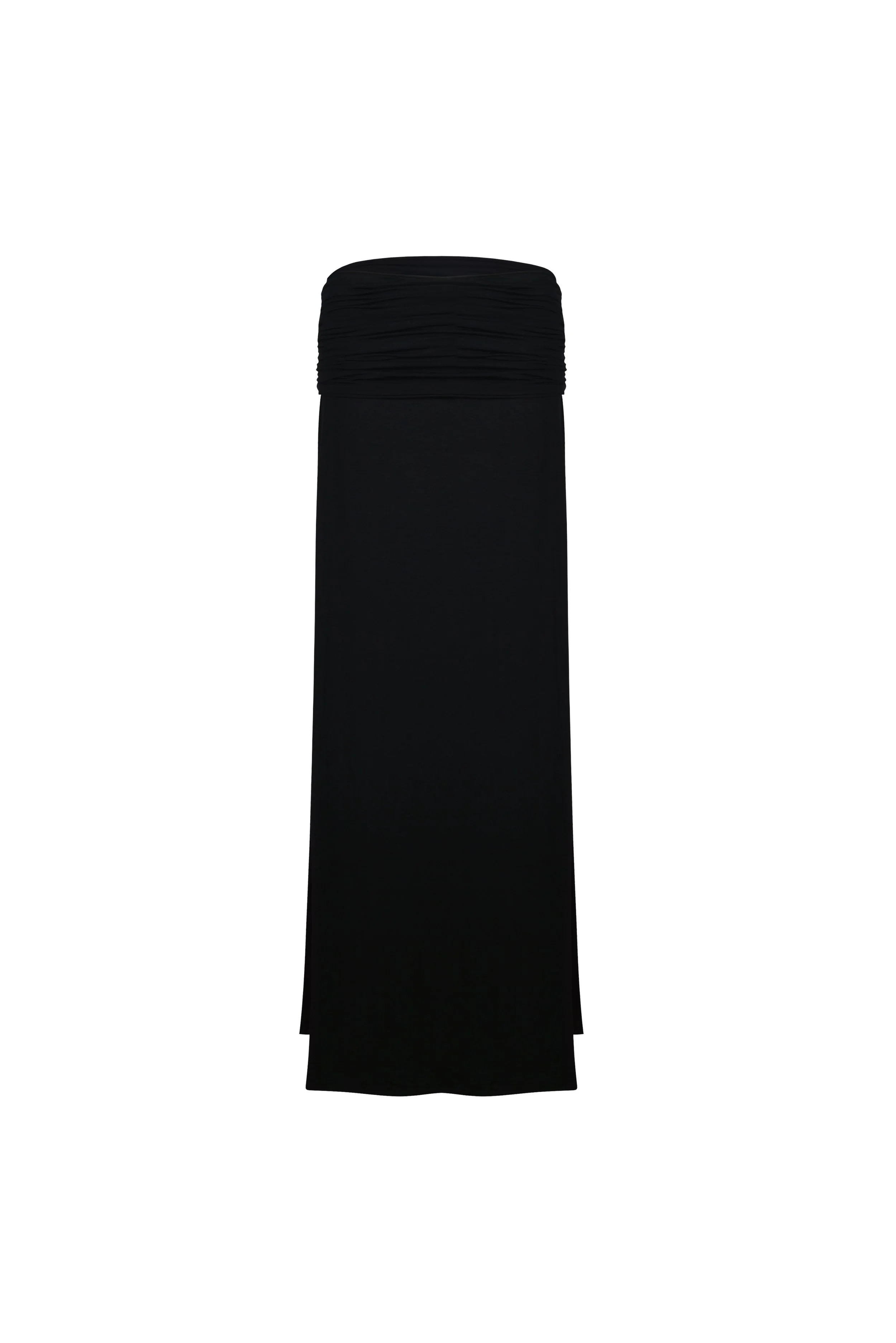 Brisa maxi skirt with ruched waistband in white by SOULLA the Label