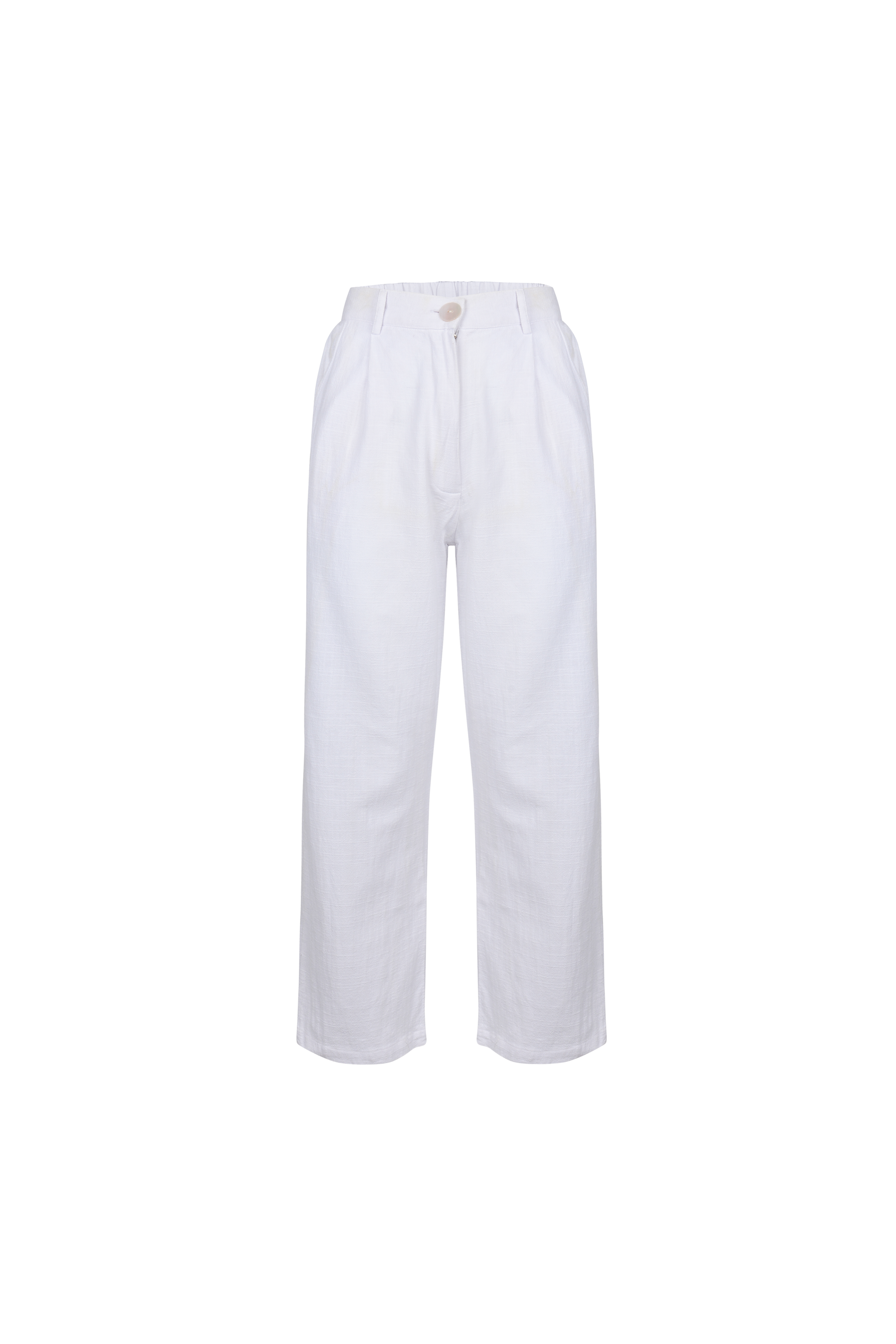 Luna straight-leg organic cotton trousers in white by SOULLA the Label
