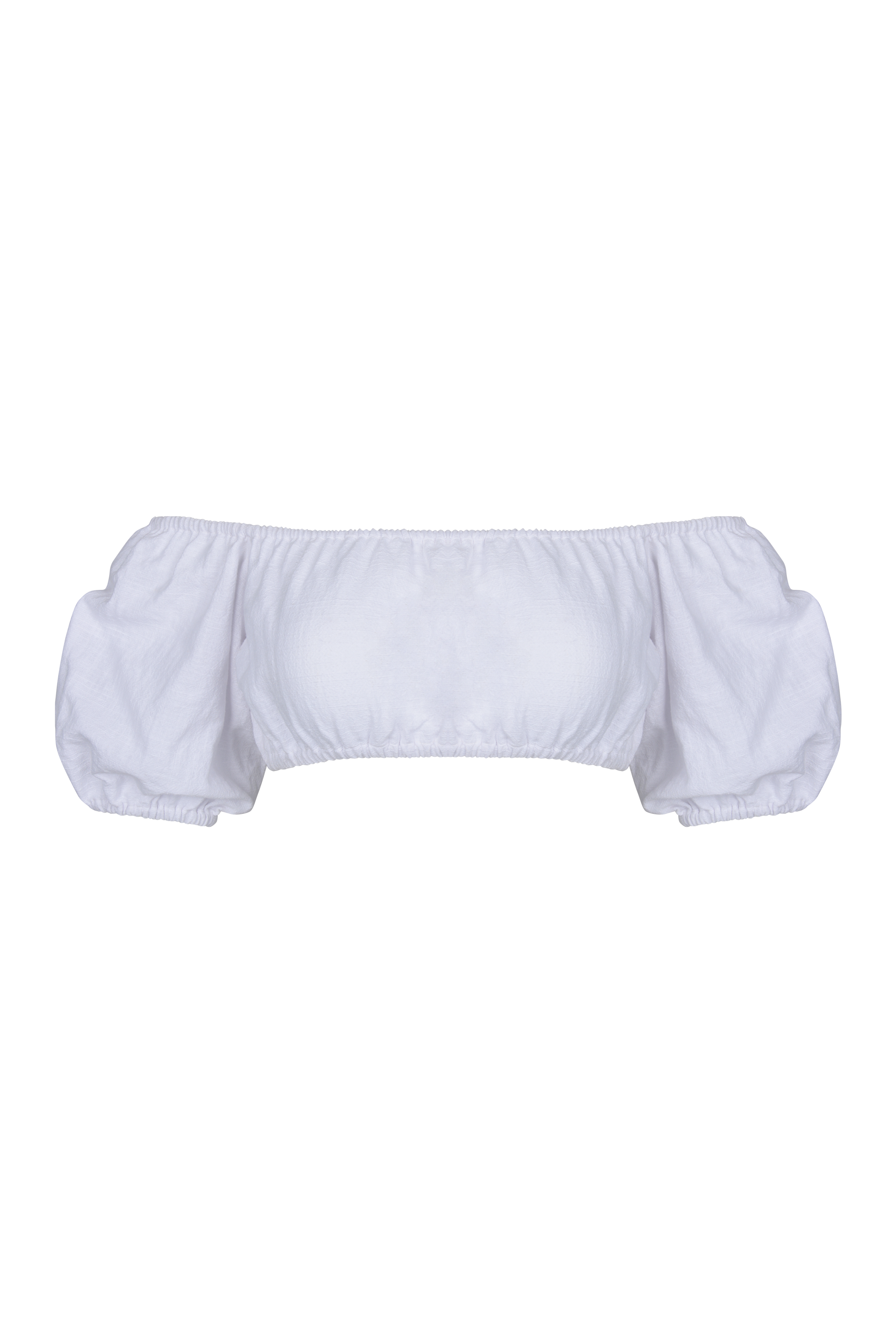 Sol off-shoulder organic cotton top in white by SOULLA the Label