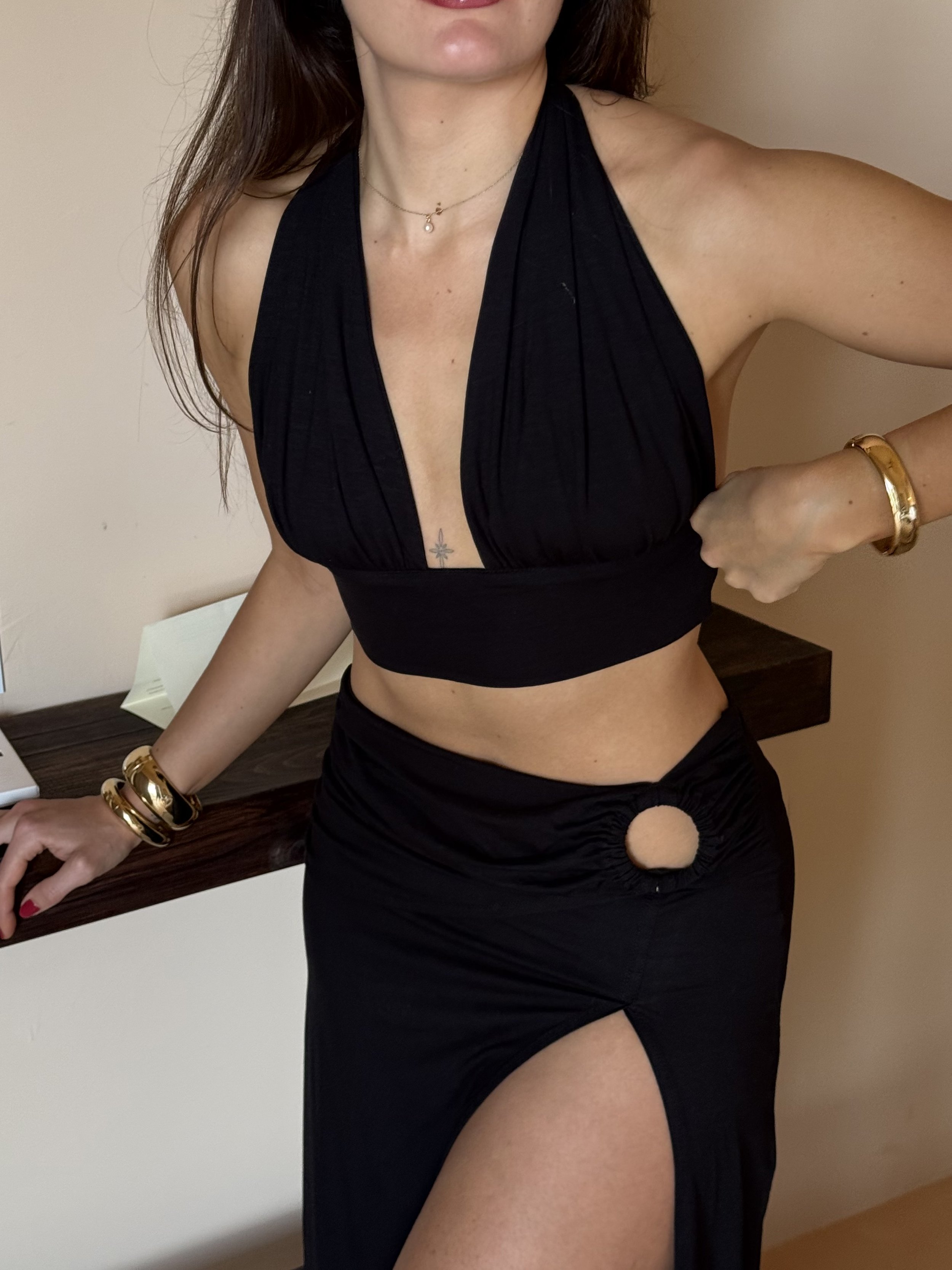 Mara gathered halter top in white by SOULLA the Label