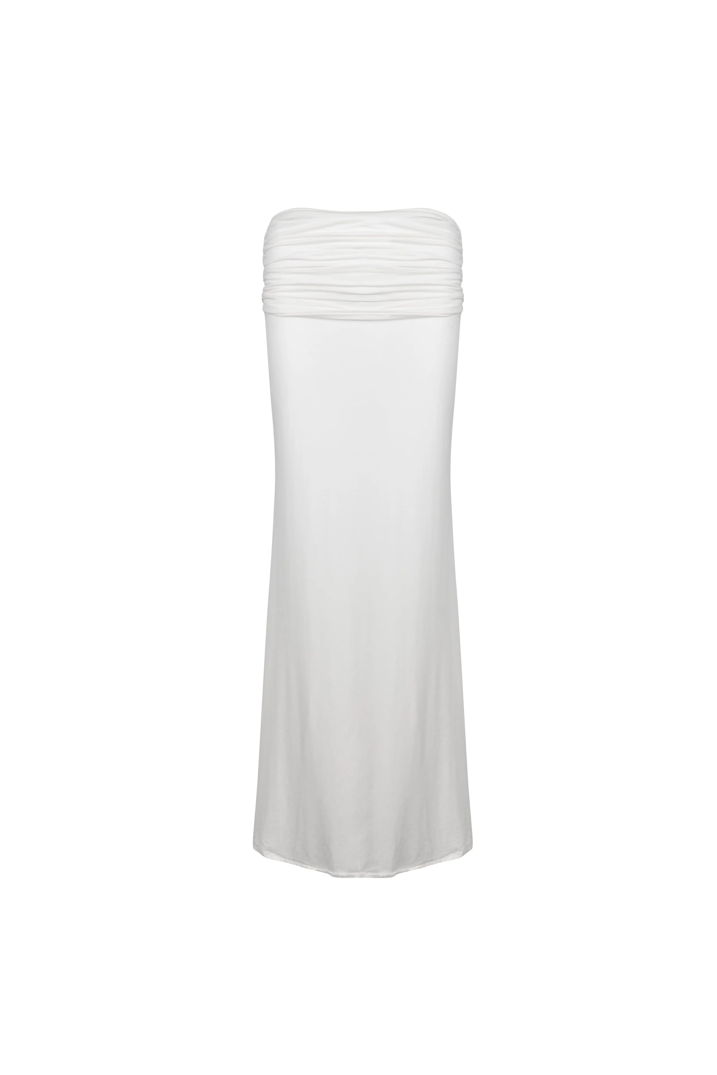 Brisa maxi skirt with ruched waistband in white by SOULLA the Label