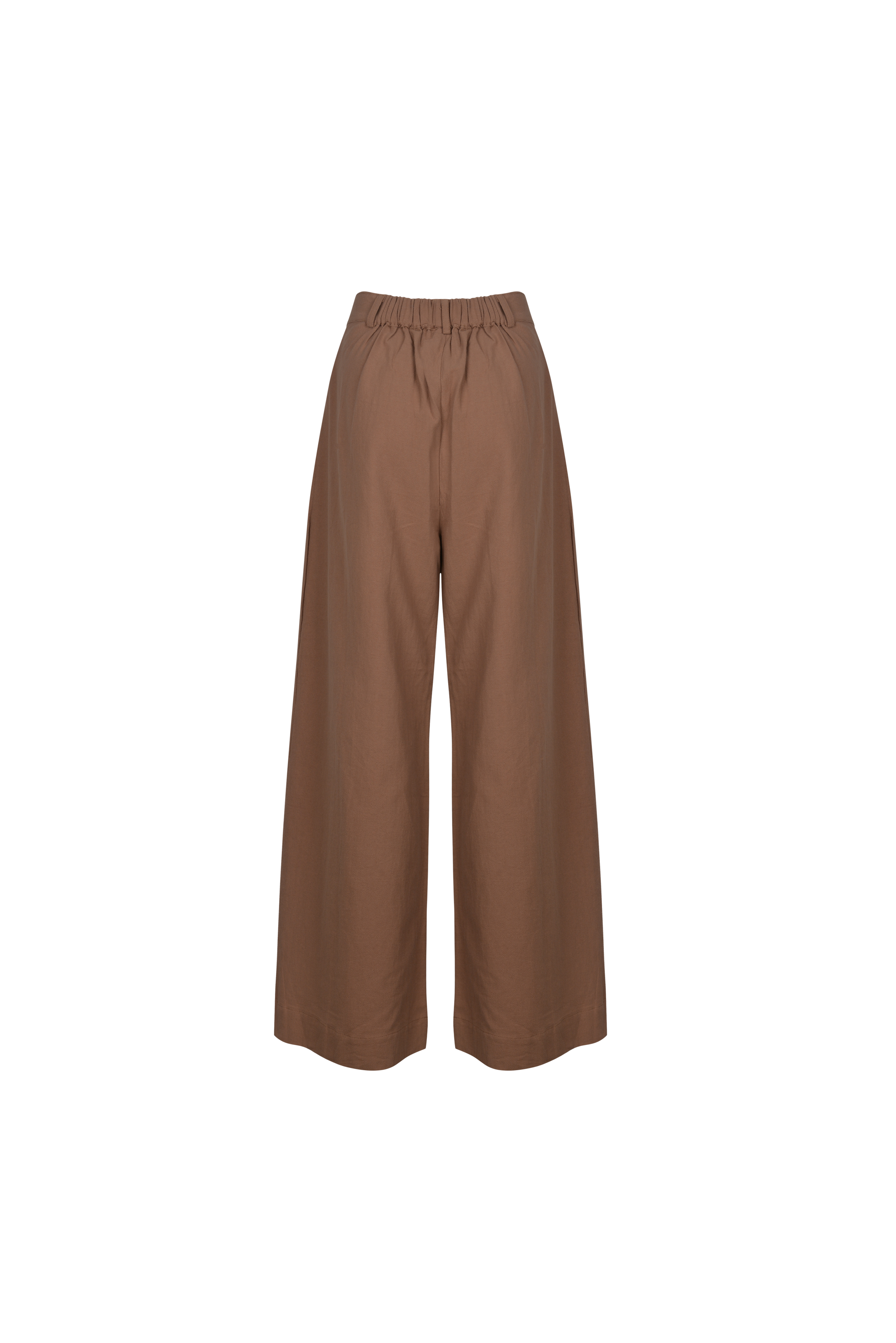 Wide leg cotton-linen palazzo pants in terracotta by SOULLA the Label