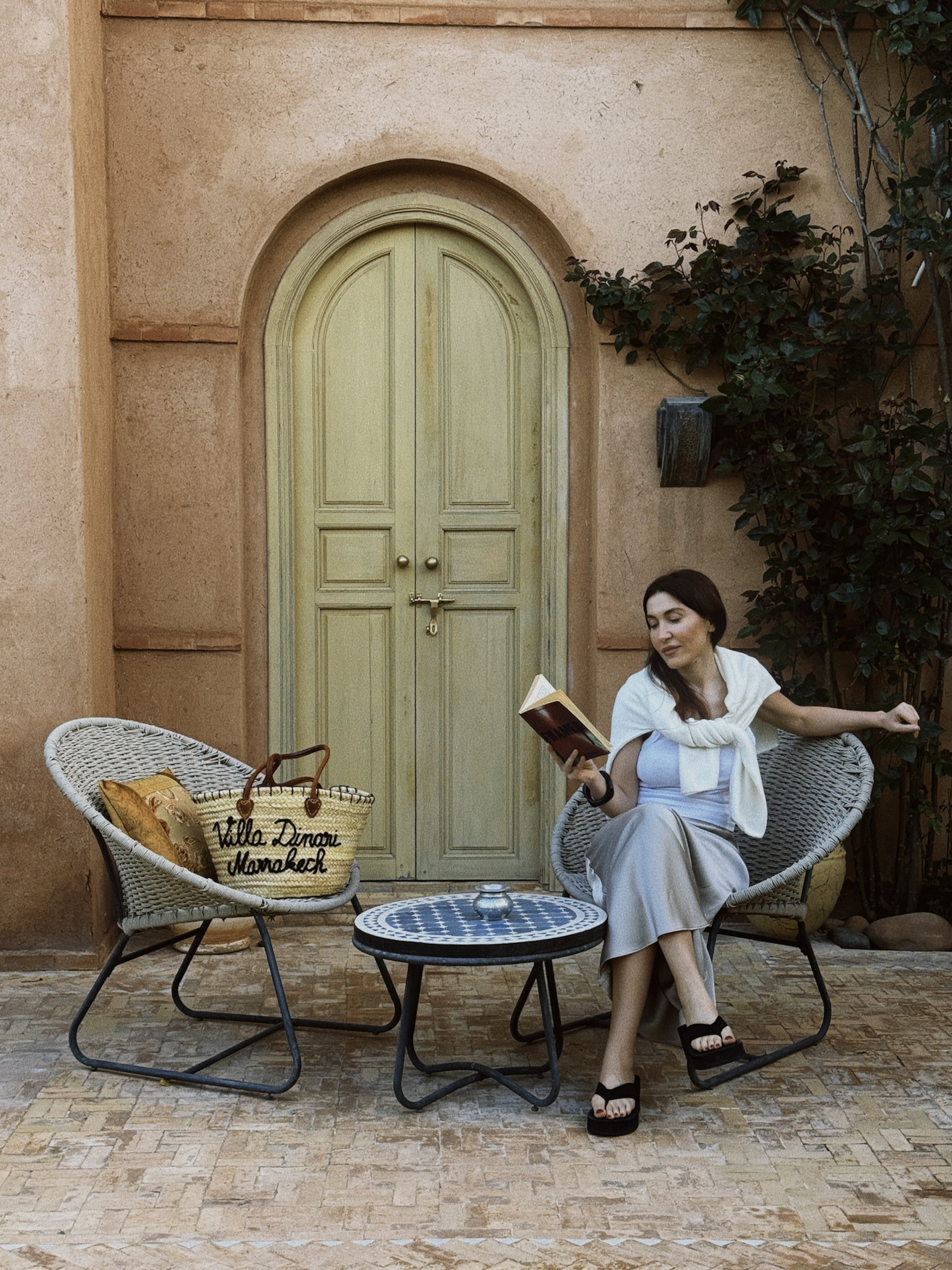 a relaxed woman at a retreat