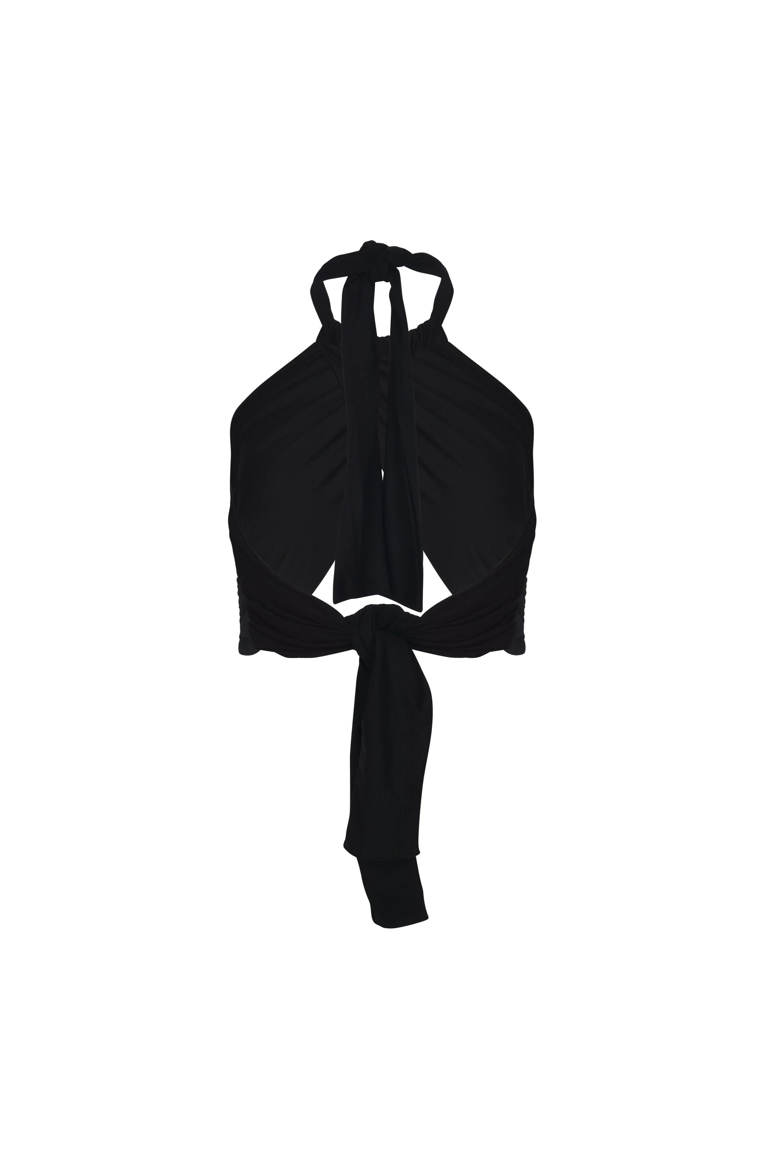 Sol cross-front wrap top in black by SOULLA the Label