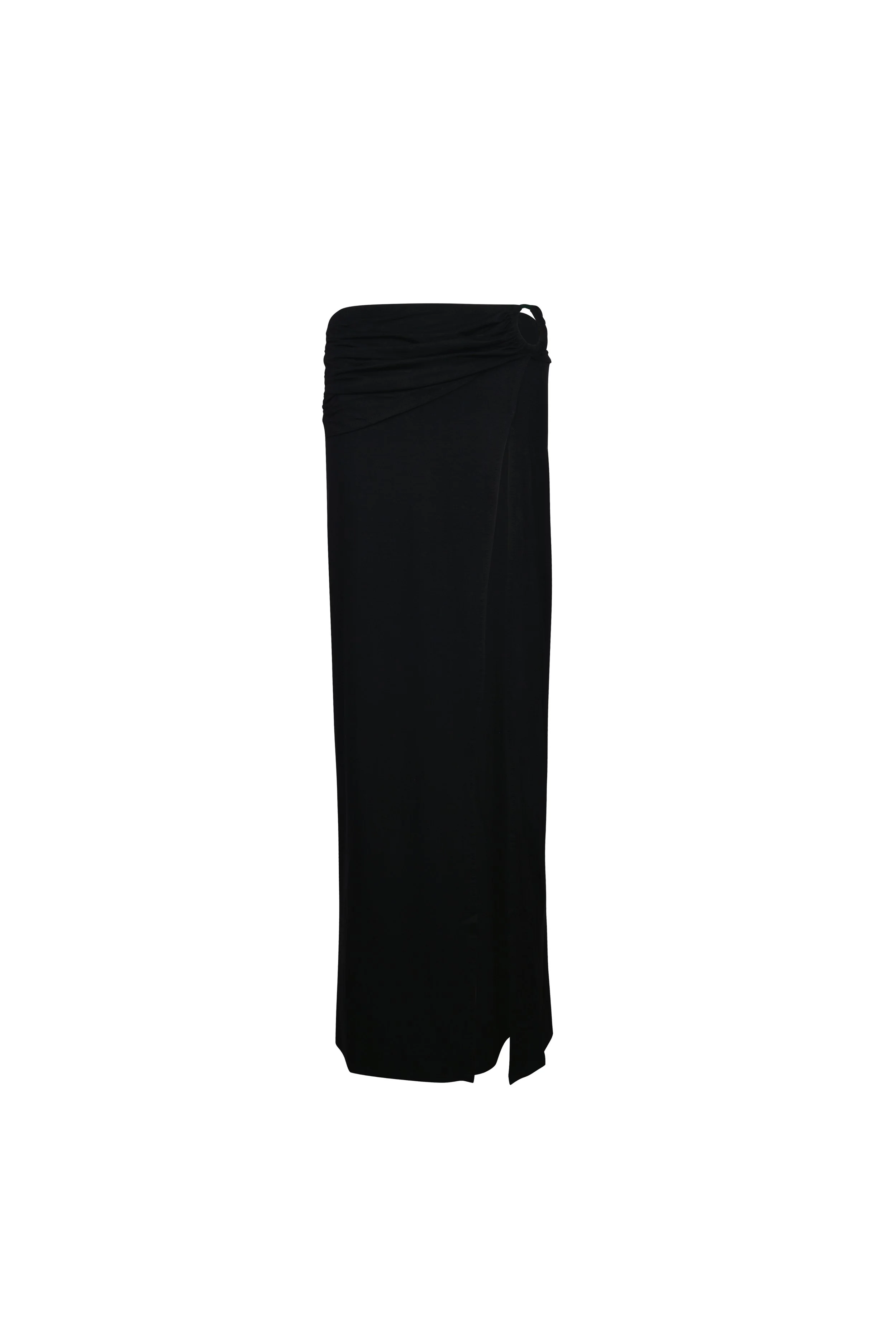 Onda side slit maxi skirt with ring detail in black by SOULLA the Label