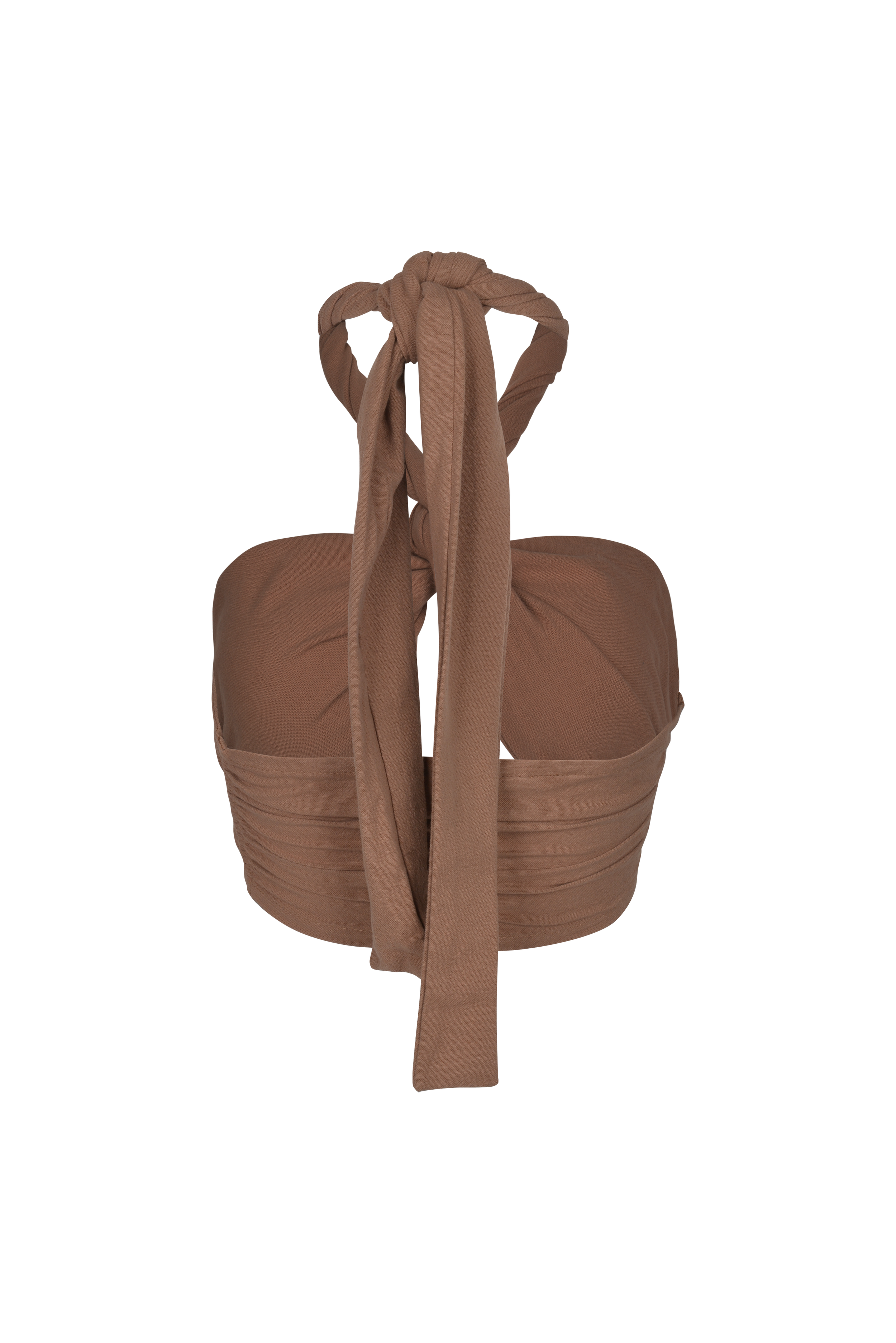 Signature multi-style cotton-linen wrap top in terracotta by SOULLA the Label