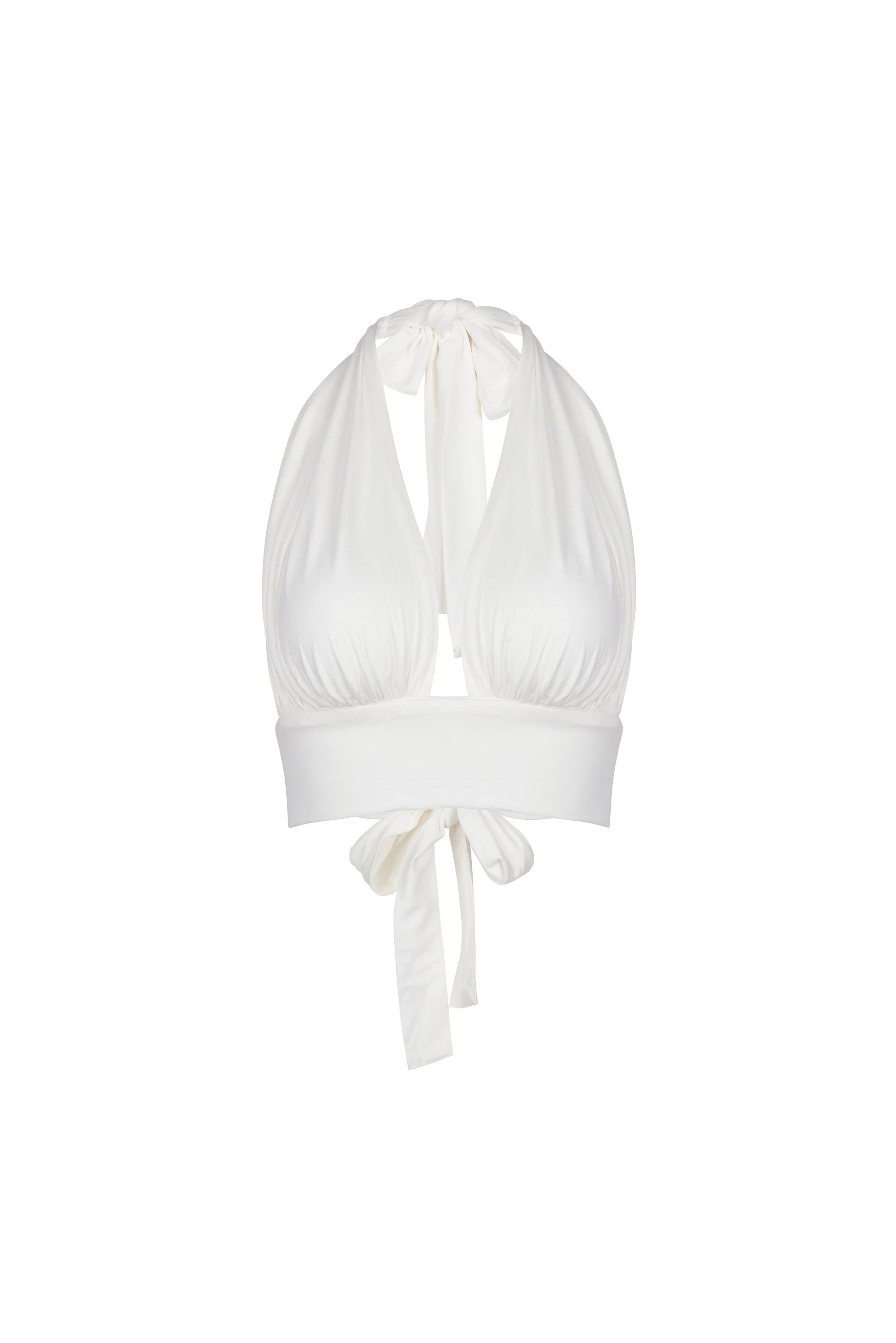 Mara gathered halter top in white by SOULLA the Label