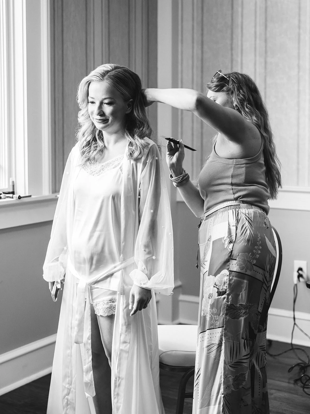 Bride getting ready for her Burritt on the Mountain wedding in Huntsville, Alabama