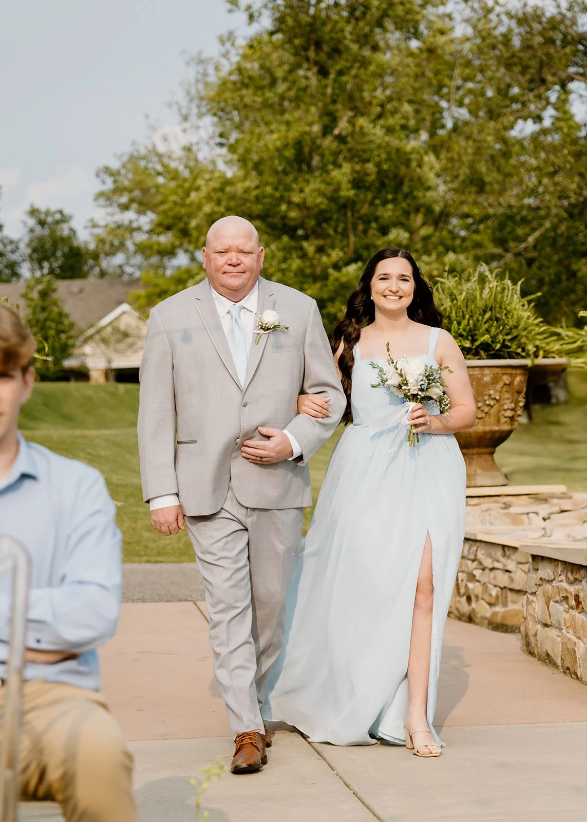 Bride walking down the aisle with her dad at Burritt on the Mountain