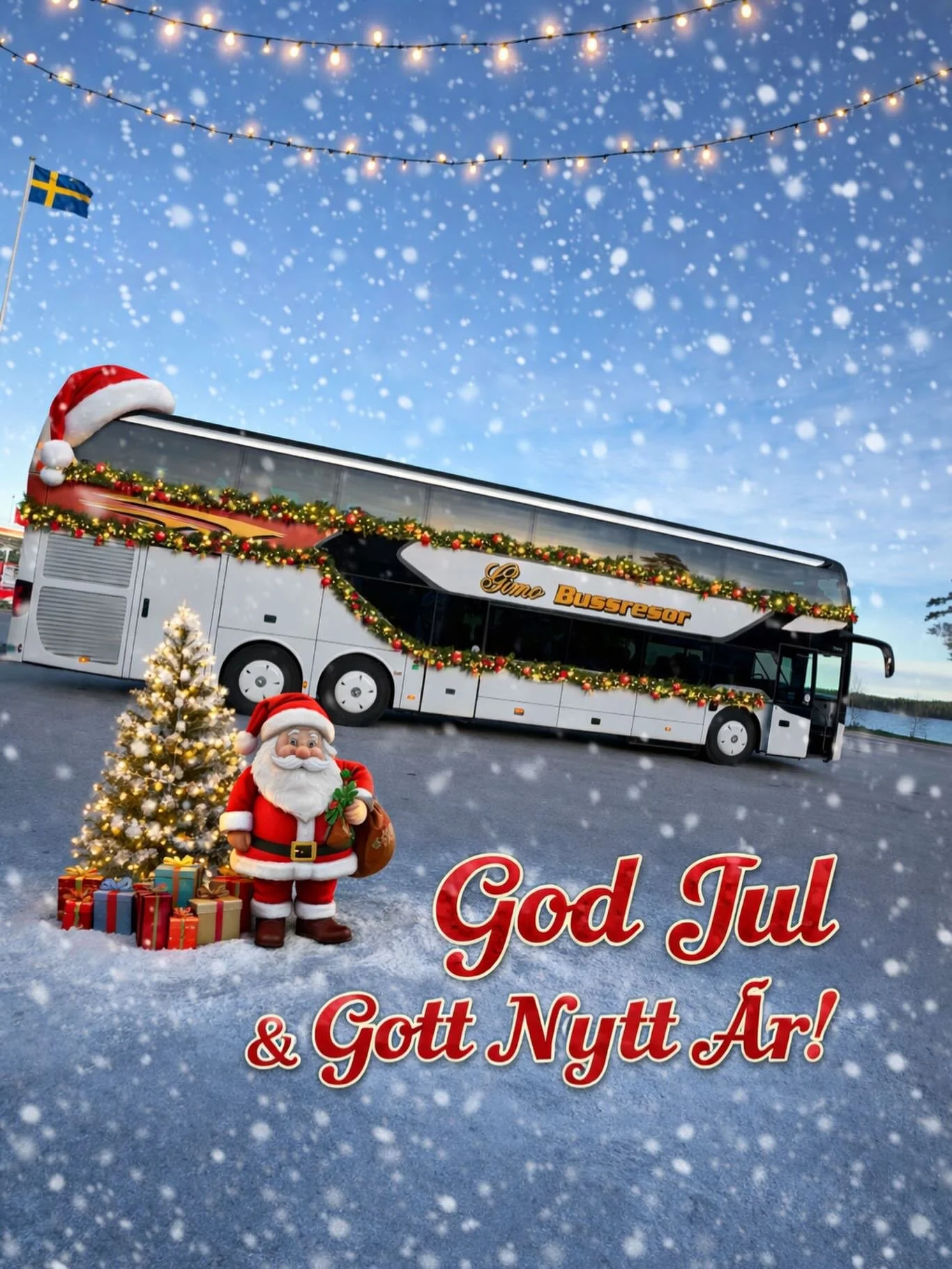 Vi vill &ouml;nska alla kunder och samarbetspartners och all personal en riktigt God Jul och ett Gott Nytt &Aring;r.🎄🎉

Tack f&ouml;r alla resor under &aring;ret &ndash; vi ser fram emot fortsatt samarbete och nya resor 2026