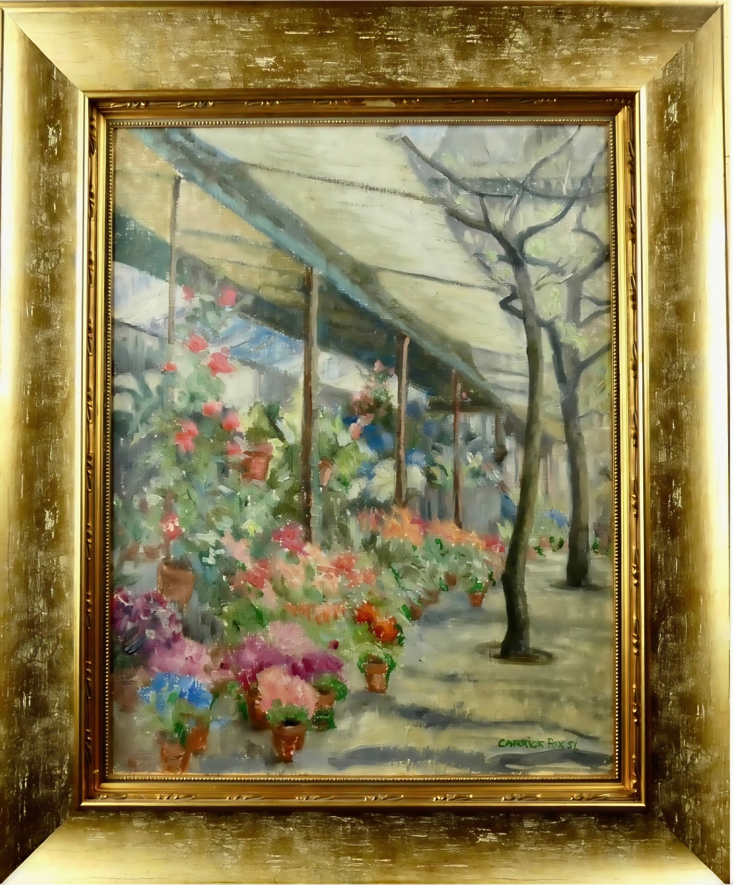 Ethel Carrick Fox  (1872-1952) Flower Market -St Clair Fine Art Collections