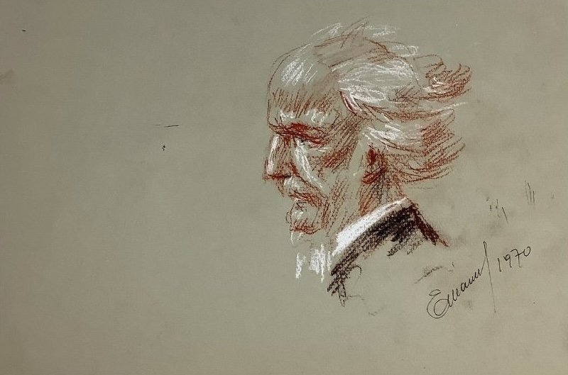 Cedric Emanuel: Self portrait on verso- St Clair Fine Art Collections
