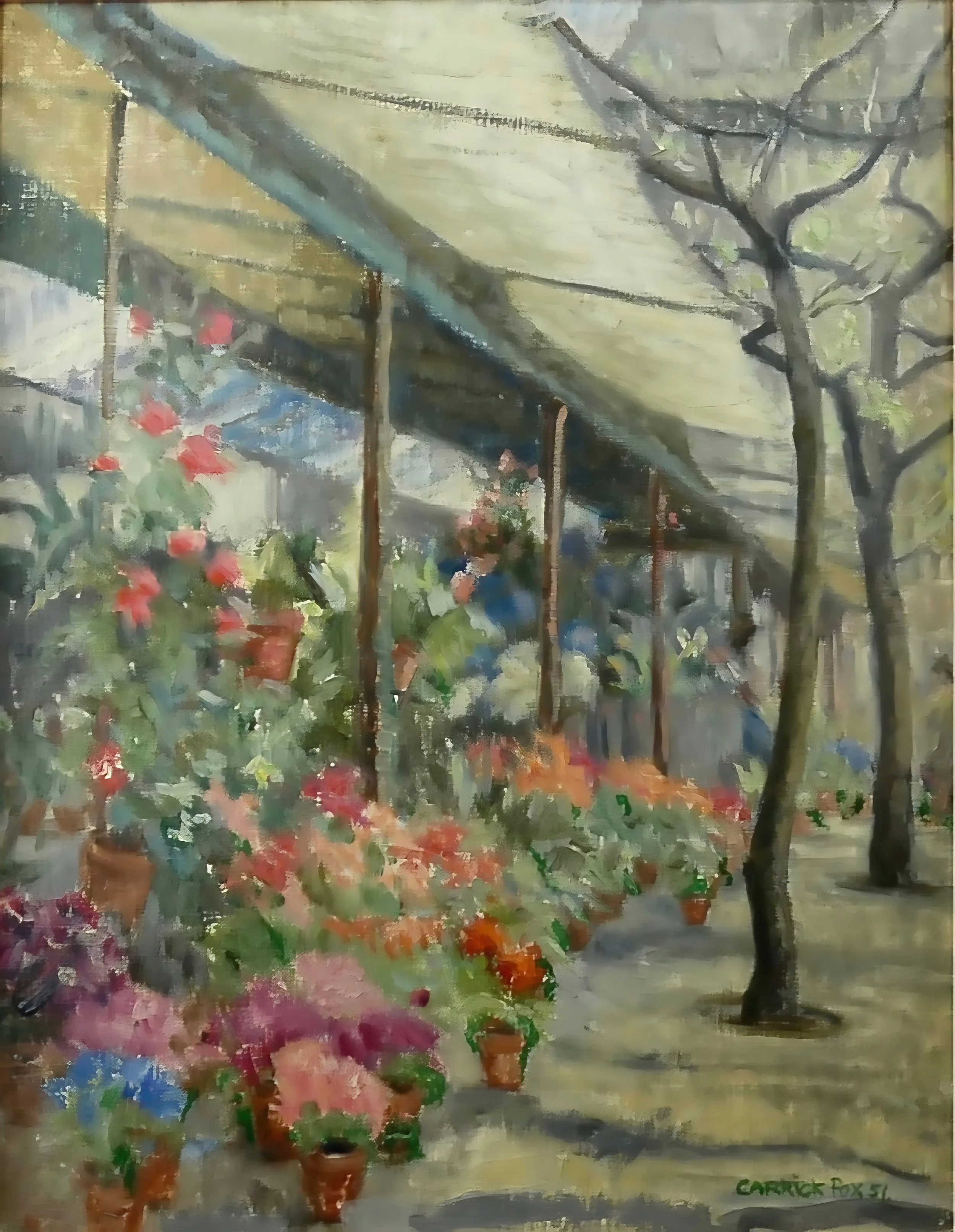 Ethel Carrick Fox (1872-1952) Flower market