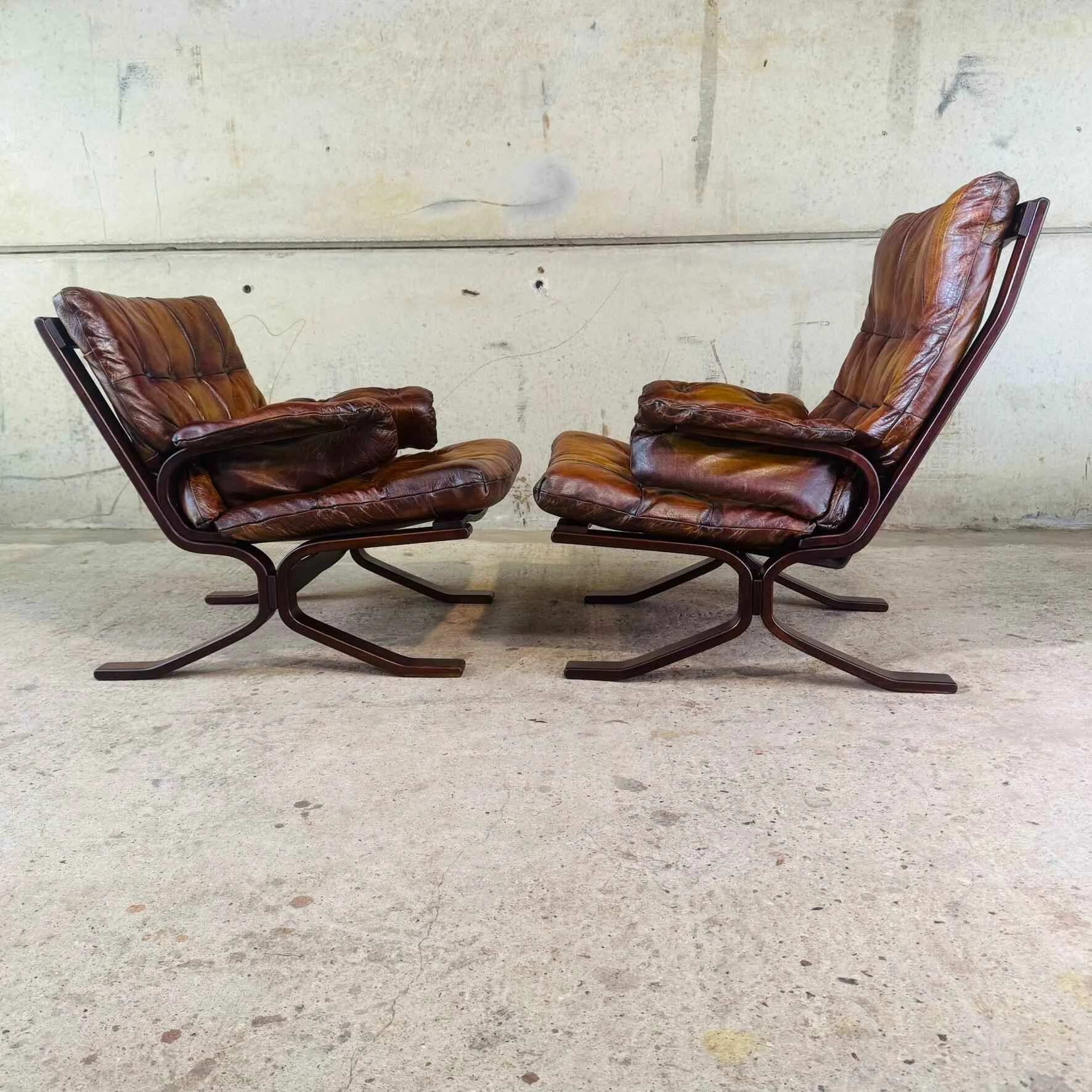 Pair of Norwegian 1970s Buffalo Leather Armchairs – Dark Tan (2).jpeg